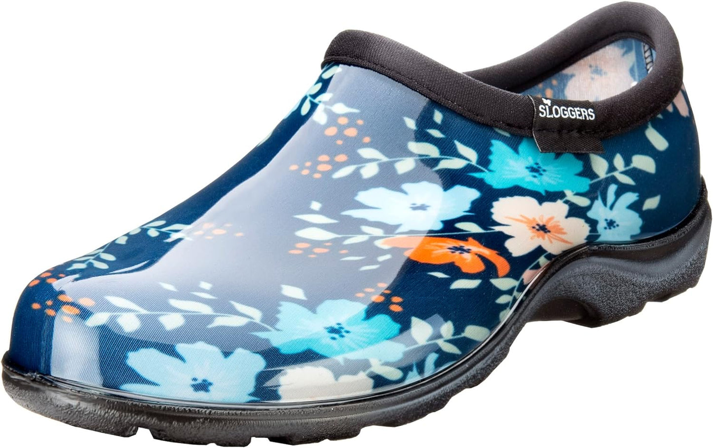 Sloggers Original Waterproof Rain and Garden Shoe for Women– Outdoor Slip-On Garden Clog - Made in The USA with Premium Comfort Insole and Arch Support - Classic Chicken Black, Size 8