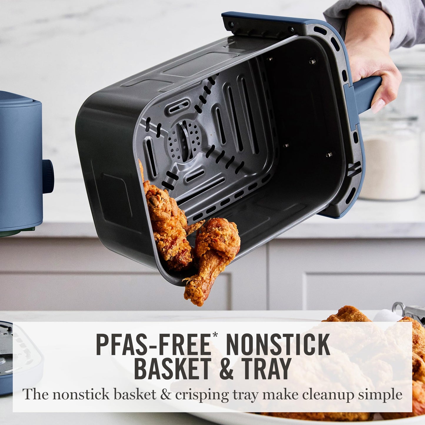 Martha Stewart 6QT Air Fryer, 6-in-1, Bake, Broil, Roast, Air Fry, Dehydrate, Reheat, Ceramic Non-Stick Basket, Crispy Results Fast, 400°F Max Temp, Shake Reminder, Auto Shut-Off, Honeydew Green