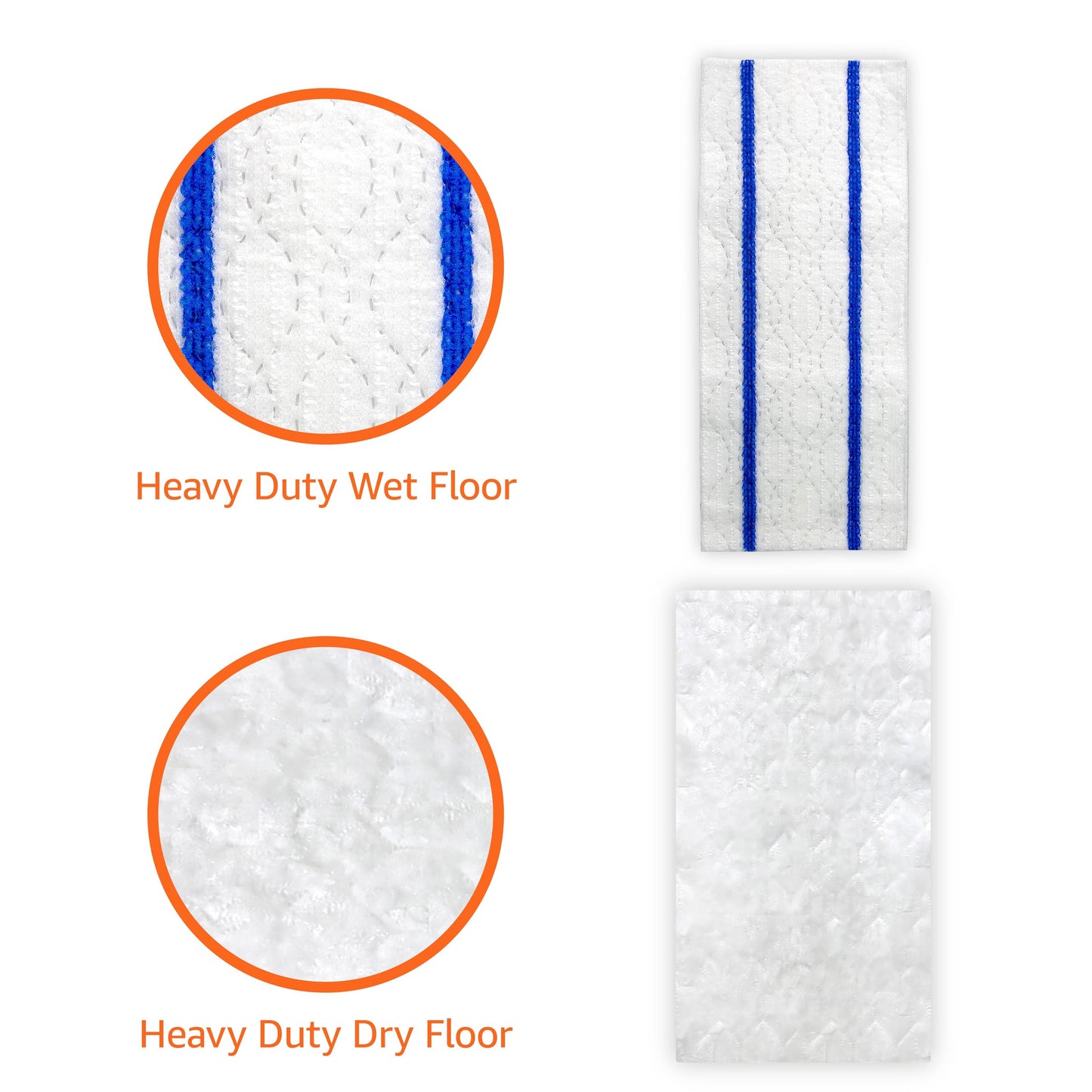 Amazon Basics Wet & Dry Sweeper Kit, 1 Sweeper Handle, 7 Heavy Duty Dry Floor Cloths, 3 Wet Floor Cloths, Pack of 1