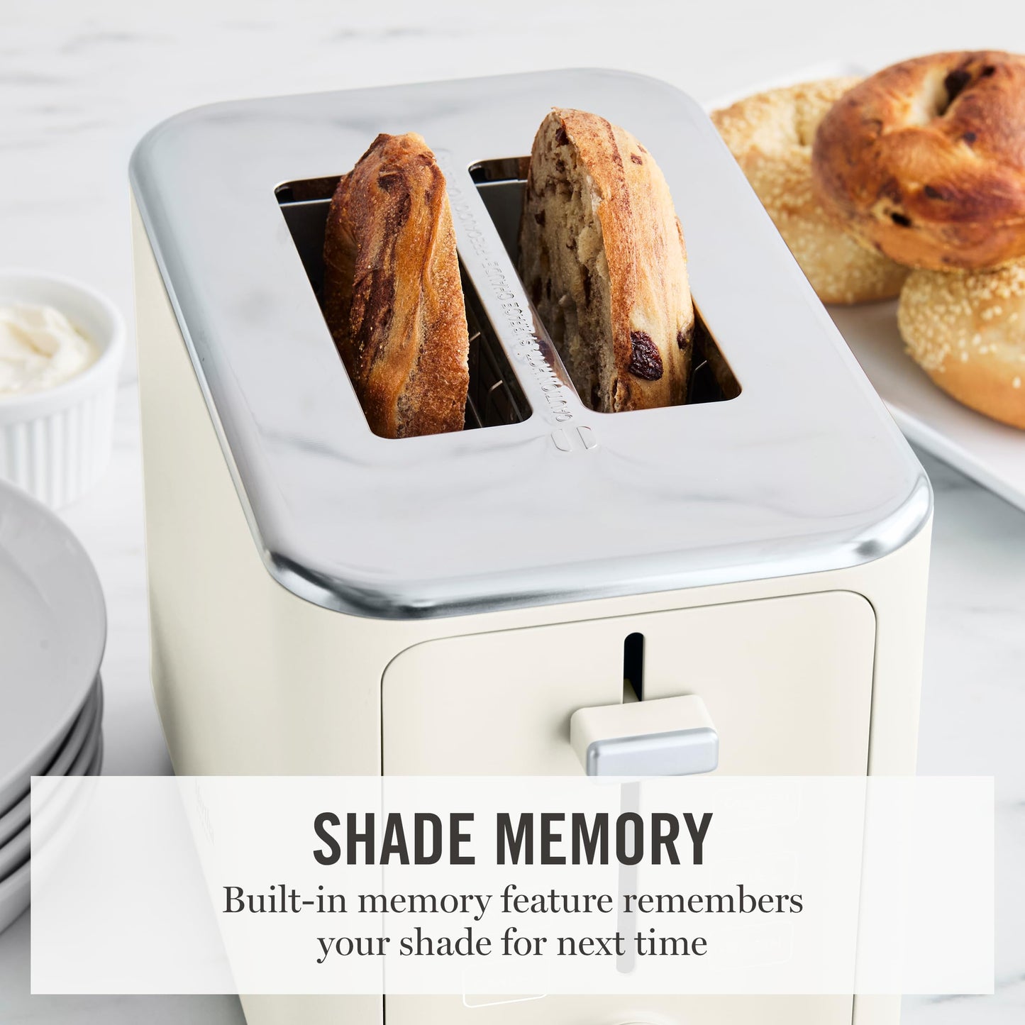 Martha Stewart 4 Slice Toaster, 10 Shade Settings with Defrost, Cancel, Bagel & Gluten-Free, Extra-Wide Self-Centering Slots for Waffles, Artisan Bread, Removable Crumb Tray, Cord Wrap,1800W, Honeydew