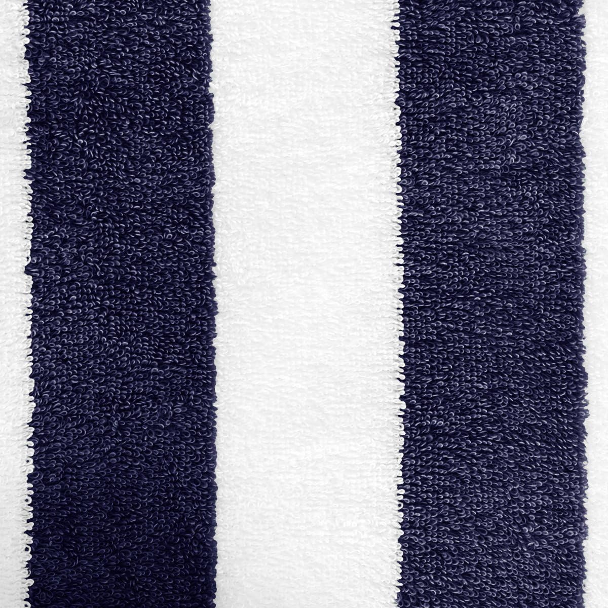 Amazon Basics 100% Cotton Soft & Absorbent Beach Towels, Cabana Stripe, Fast Drying, Machine Washable, Large 30 in x 60 in, Navy Blue, 2-Pack