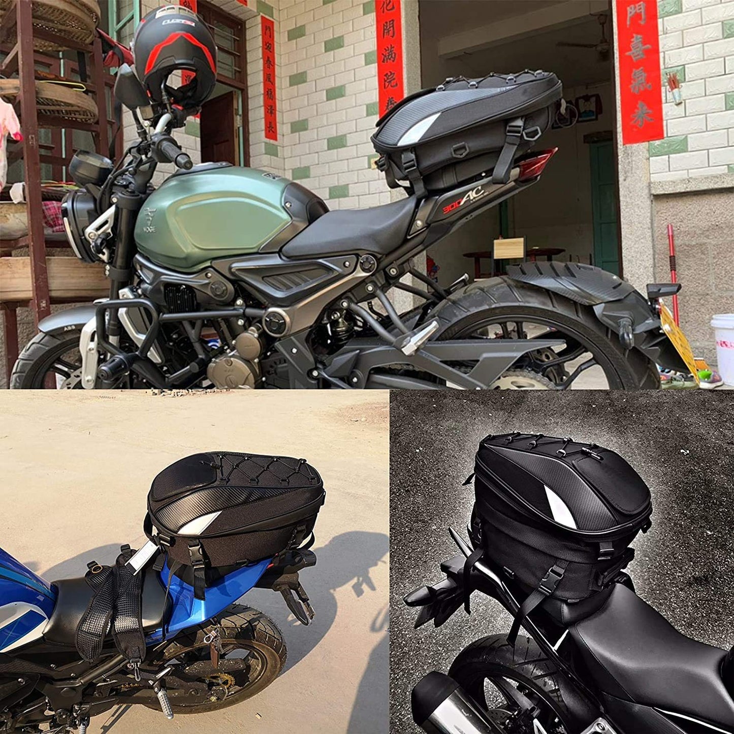 Powersports Saddle Bags - Waterproof Motorcycle Luggage, Helmet & Pillion Seat Side Bags