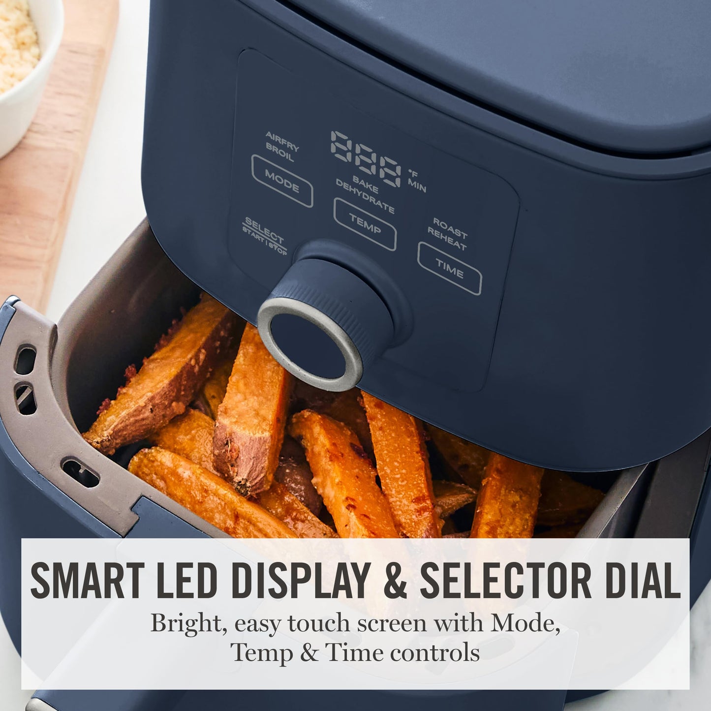 Martha Stewart 6QT Air Fryer, 6-in-1, Bake, Broil, Roast, Air Fry, Dehydrate, Reheat, Ceramic Non-Stick Basket, Crispy Results Fast, 400°F Max Temp, Shake Reminder, Auto Shut-Off, Honeydew Green
