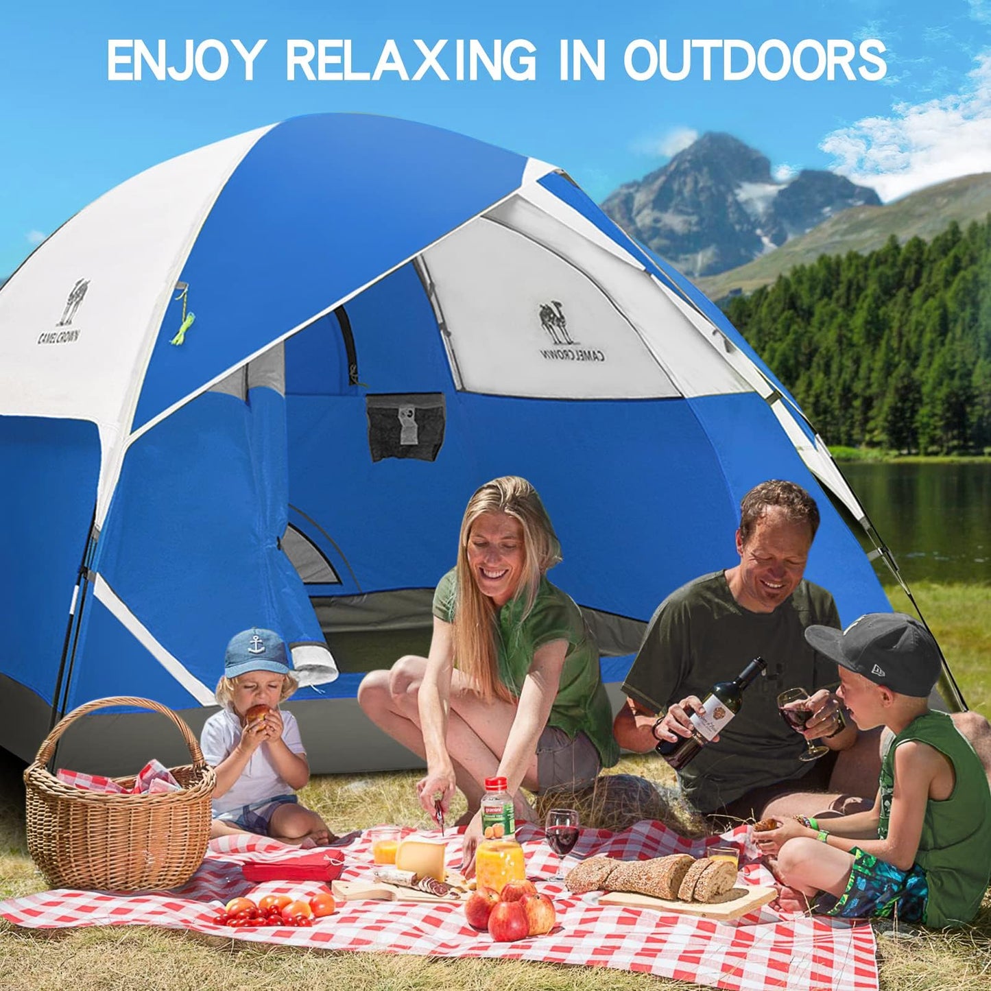 CAMEL CROWN Tents for Camping 2/3/4/5 Person Camping Dome Tent, Waterproof,Spacious, Lightweight Portable Backpacking Tent for Outdoor Camping/Hiking