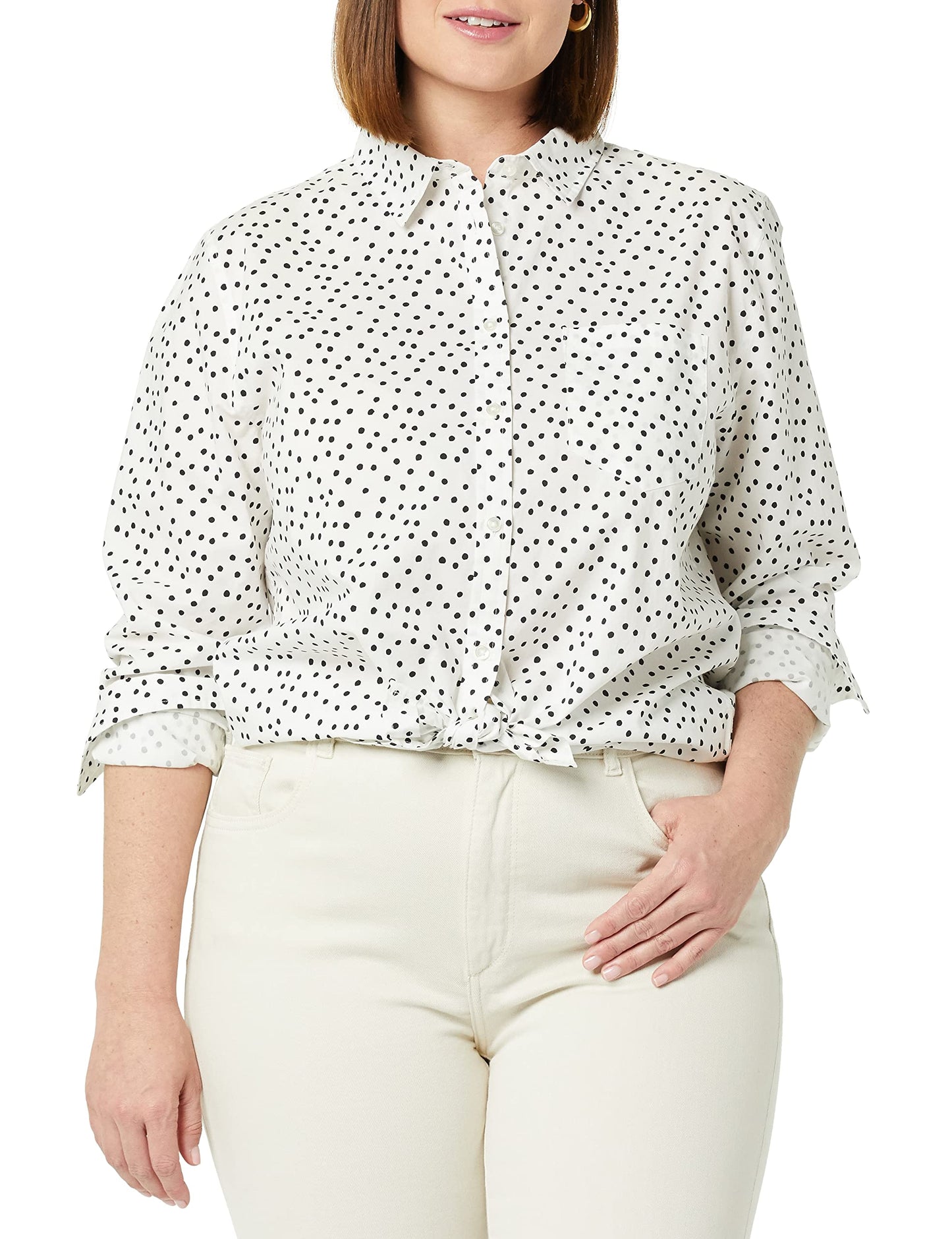Amazon Essentials Women's Regular-Fit Long-Sleeve Button-Down Poplin Shirt, Business Casual, Office Work