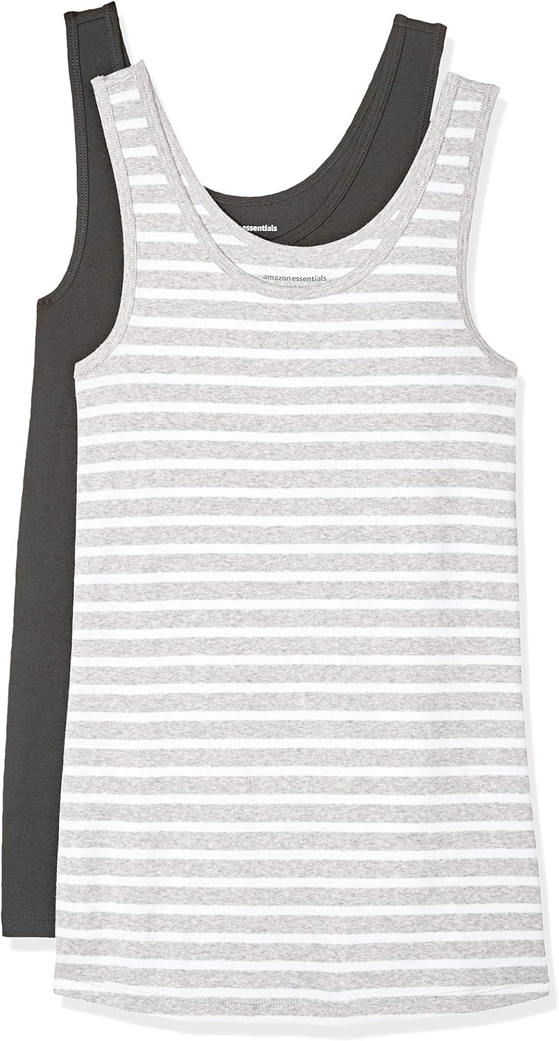 Amazon Essentials Women's Slim-Fit Scoop Neck Tank Top, Pack of 2