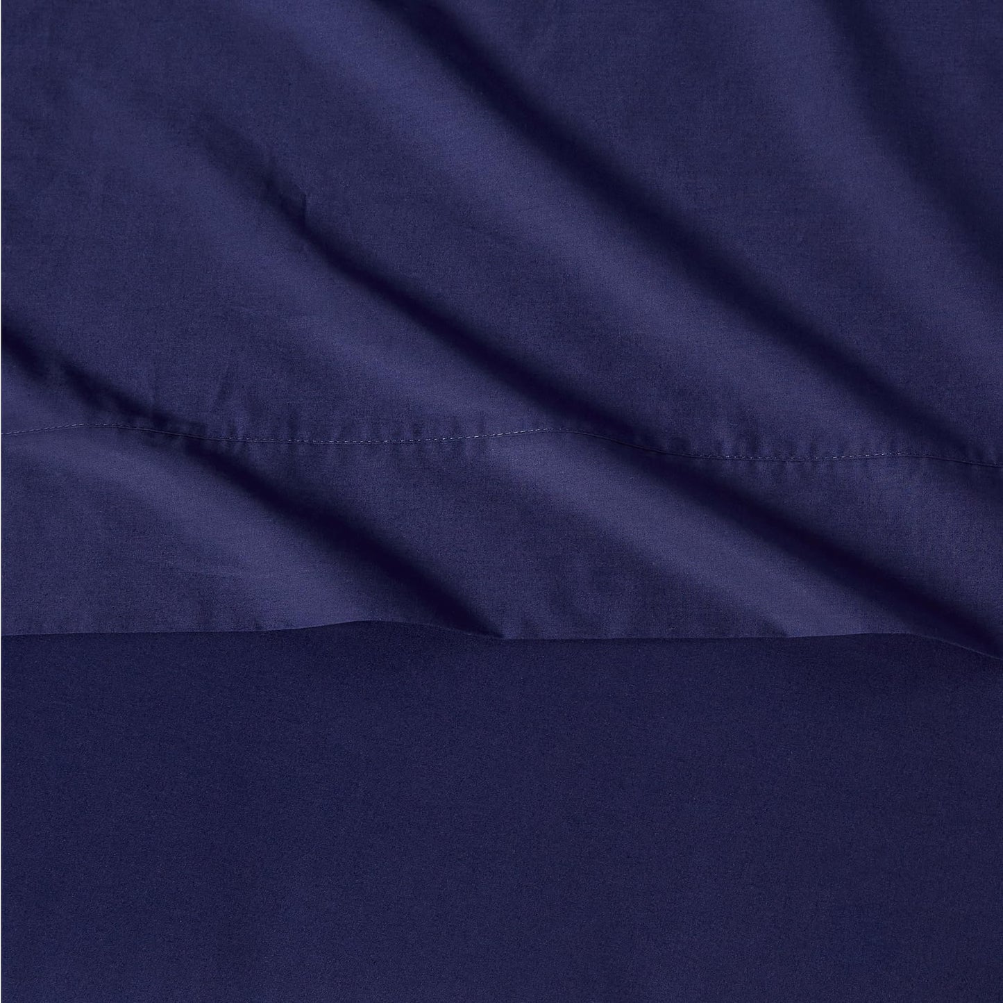 Amazon Basics Soft Organic Cotton Sheet Set with 2 Pillowcases, GOTS-Certified, King, Navy Blue