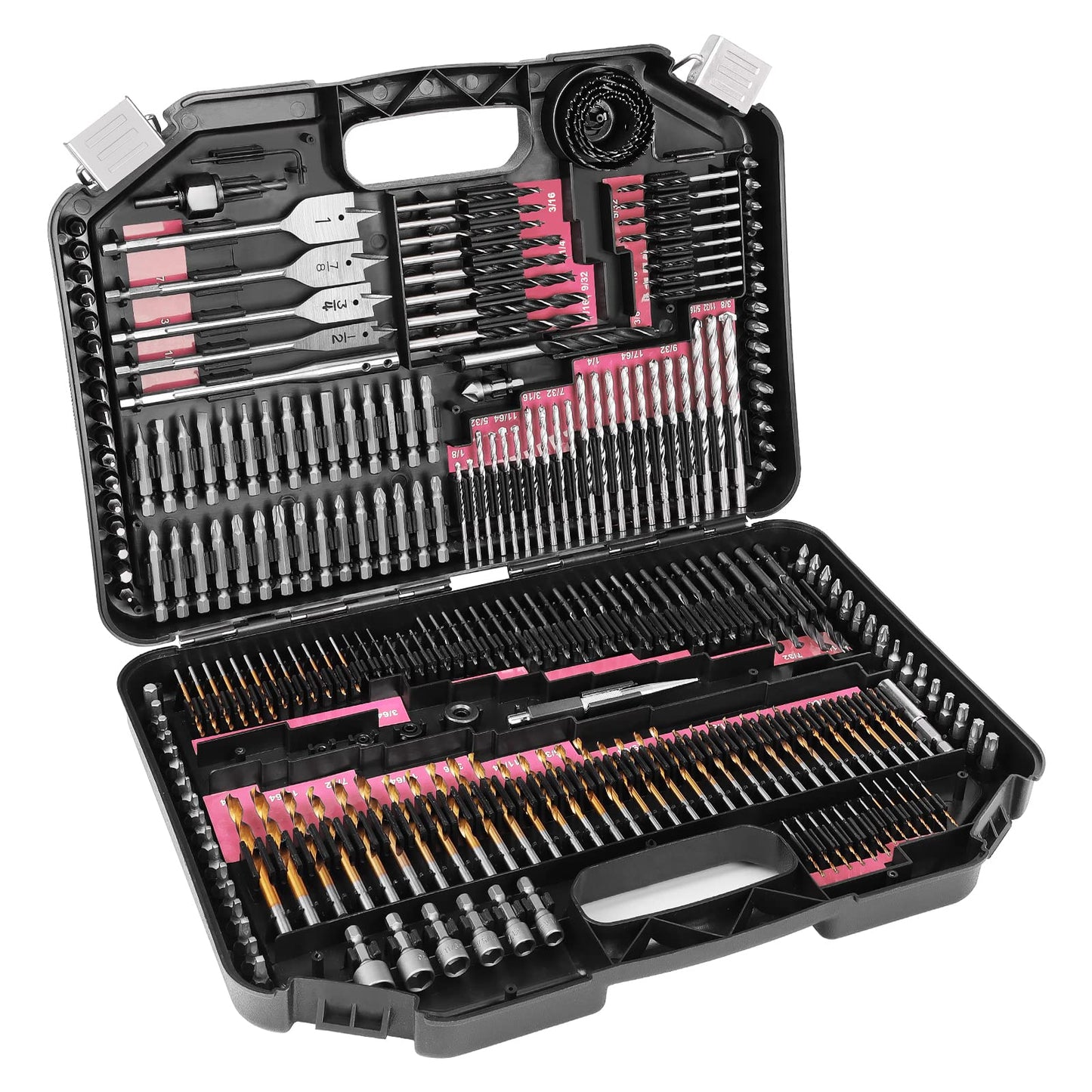 COMOWARE Drill Bit Set, 246 Pcs for Cordless Drill, Drill Driver Bit Set for Wood, Metal, Masonry, Cement and Screwdriver Bits Set Combo Kit
