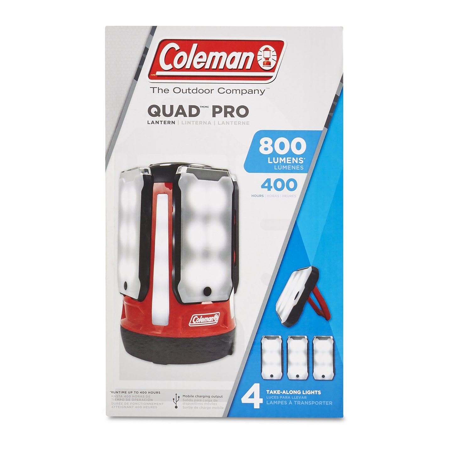 Coleman Multi-Panel Rechargeable LED Lantern, Water-Resistant Lantern with Removable Magnetic Light Panels, Built-In Flashlight, & USB Charging Port; Great for Camping, Hunting, Emergencies, & More