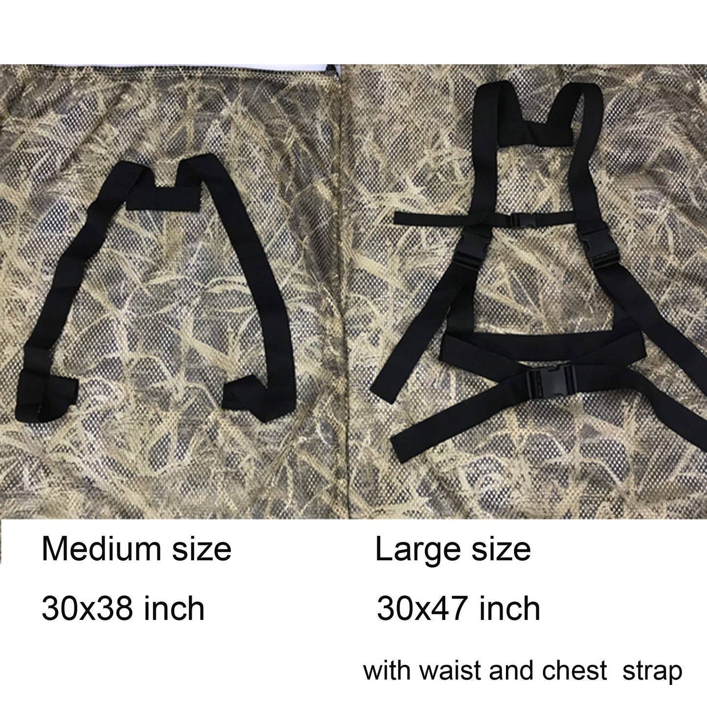 AUSCAMOTEK Mesh Duck Decoys Bags with Waterfowl Hunting Blinds Goose Decoy Backpack Large (2 Pack)