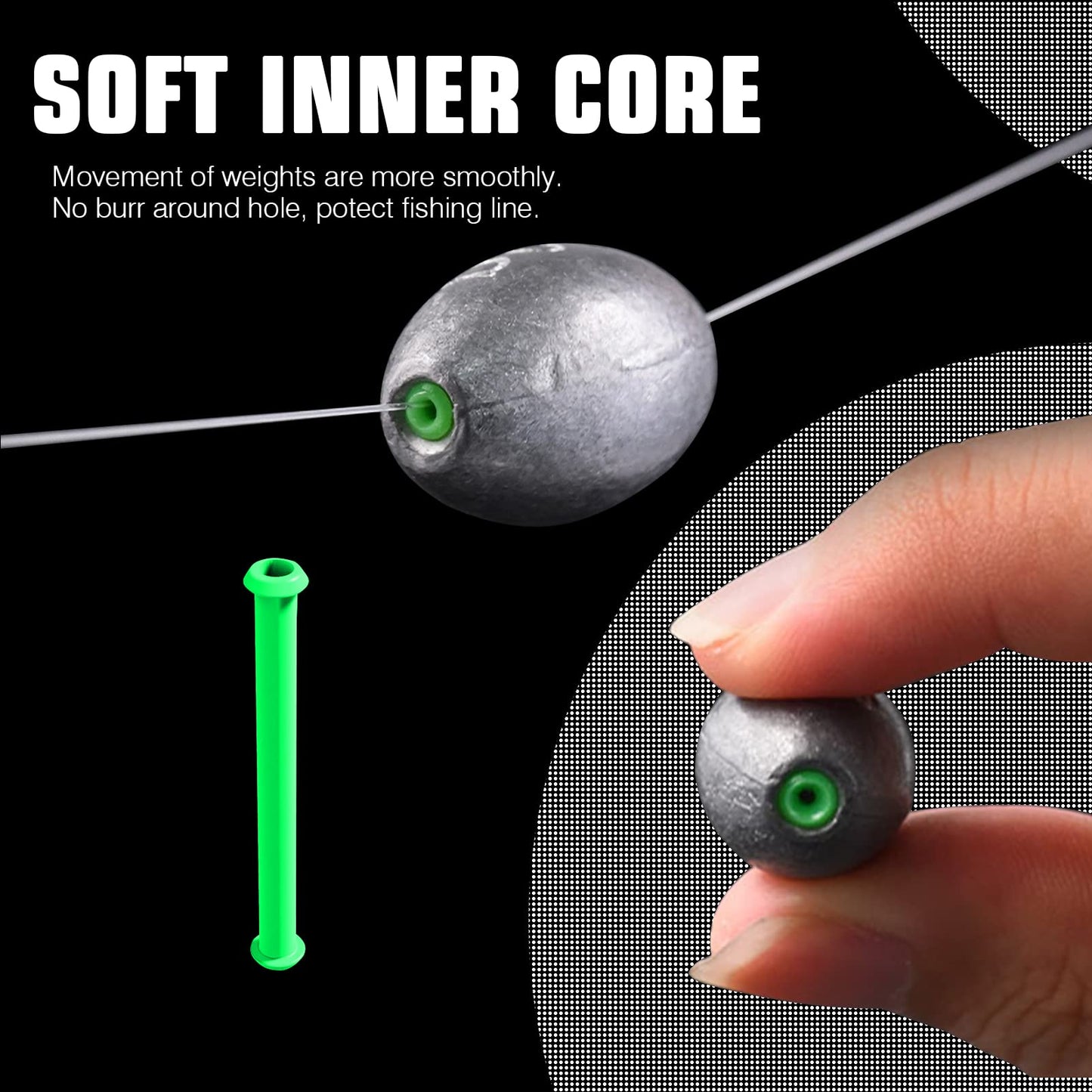 AMYSPORTS Egg Lead Fishing Weights Kit Drop Bass Weights Sinker Tackle Saltwater Casting Fishing Sinkers Set Oval Freshwater