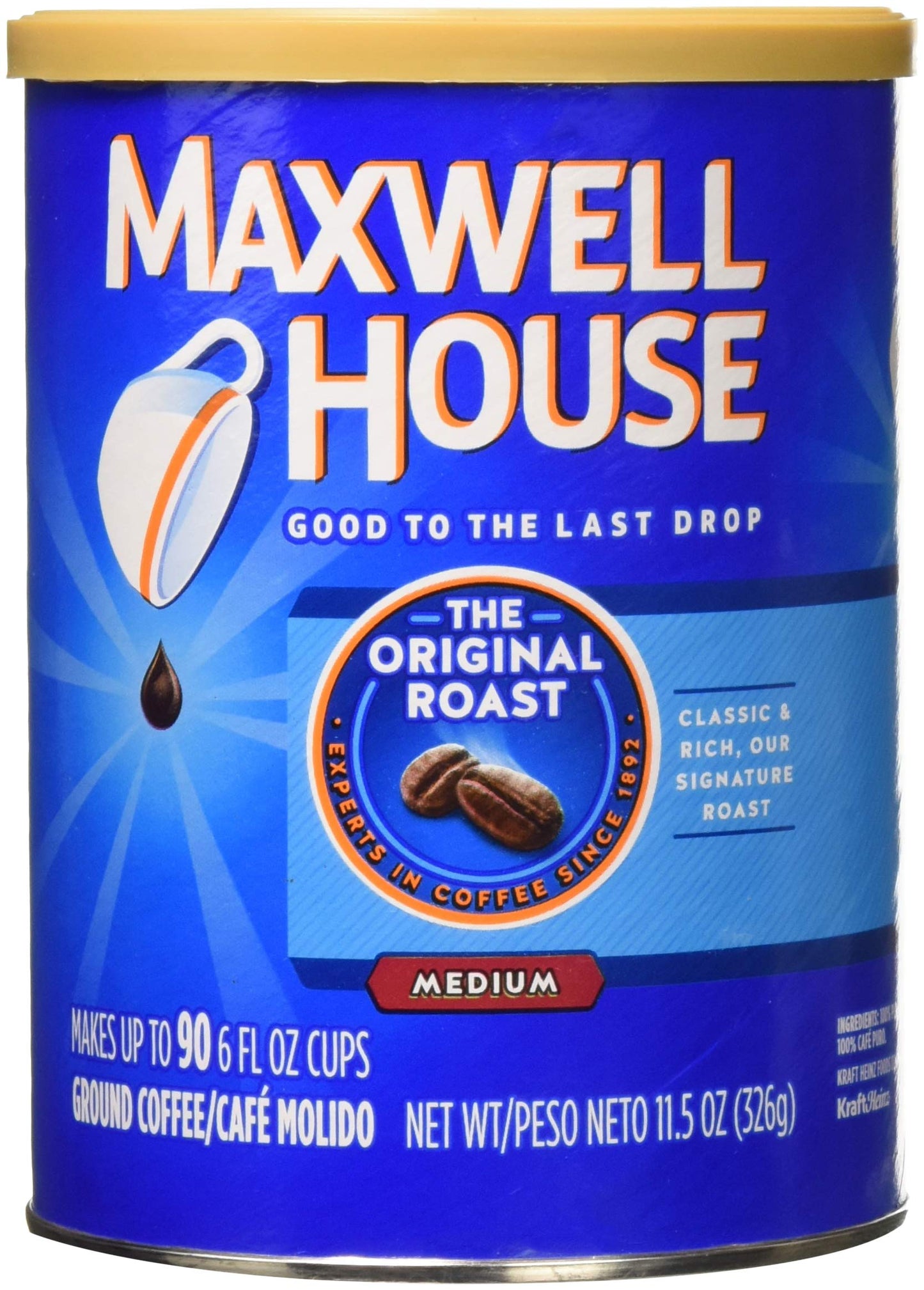 Maxwell House Breakfast Blend Mild Roast Ground Coffee, 38.8 oz Canister