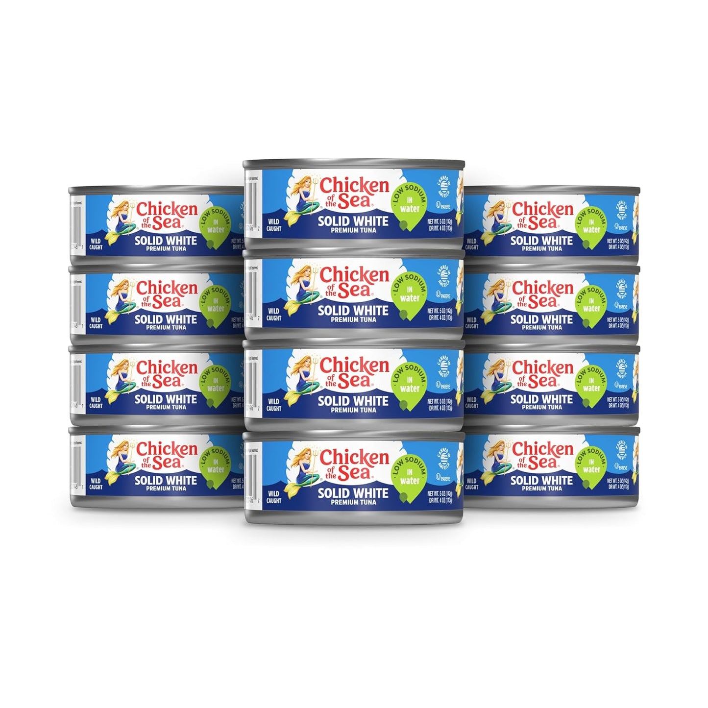 Chicken of the Sea Chunk White Albacore Tuna in Water, Wild Caught Canned Tuna, 12 oz. Can (Pack of 12)