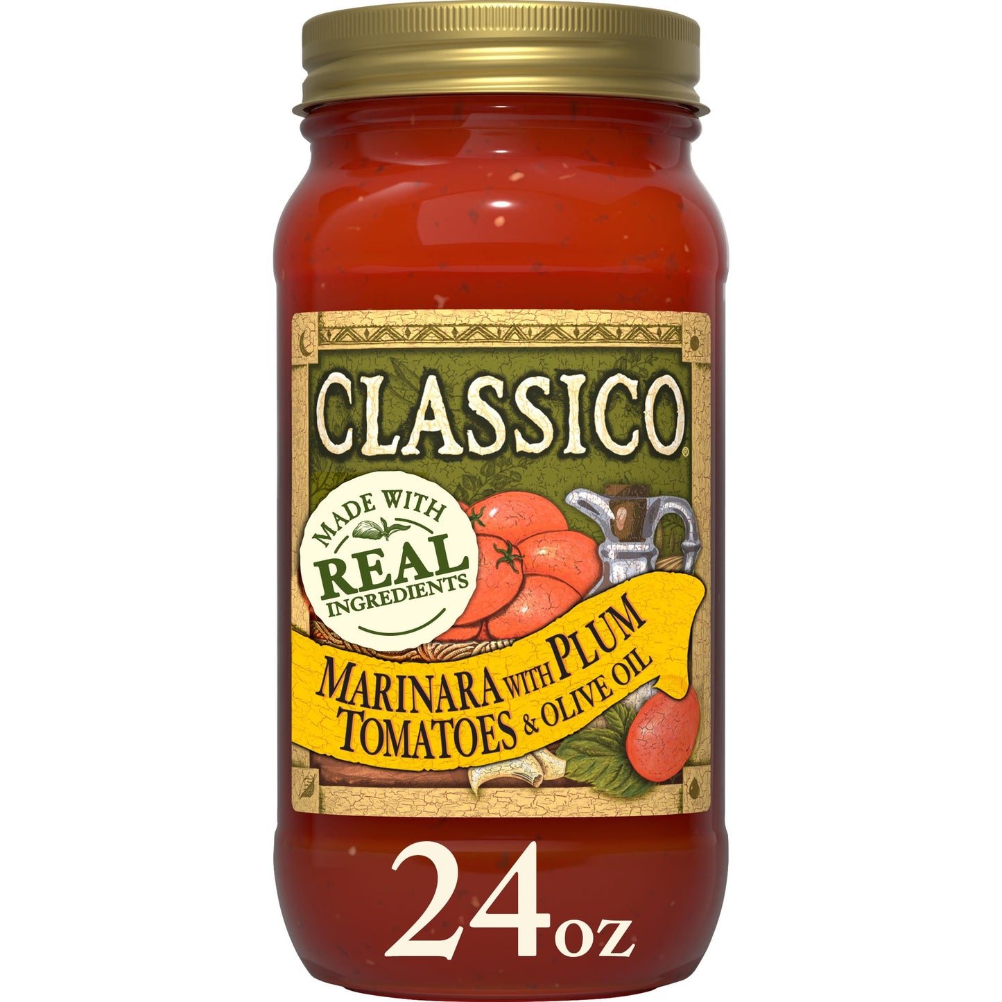 Classico Marinara with Plum Tomatoes & Olive Oil Pasta Sauce (24 oz Jar) (Pack of 3)