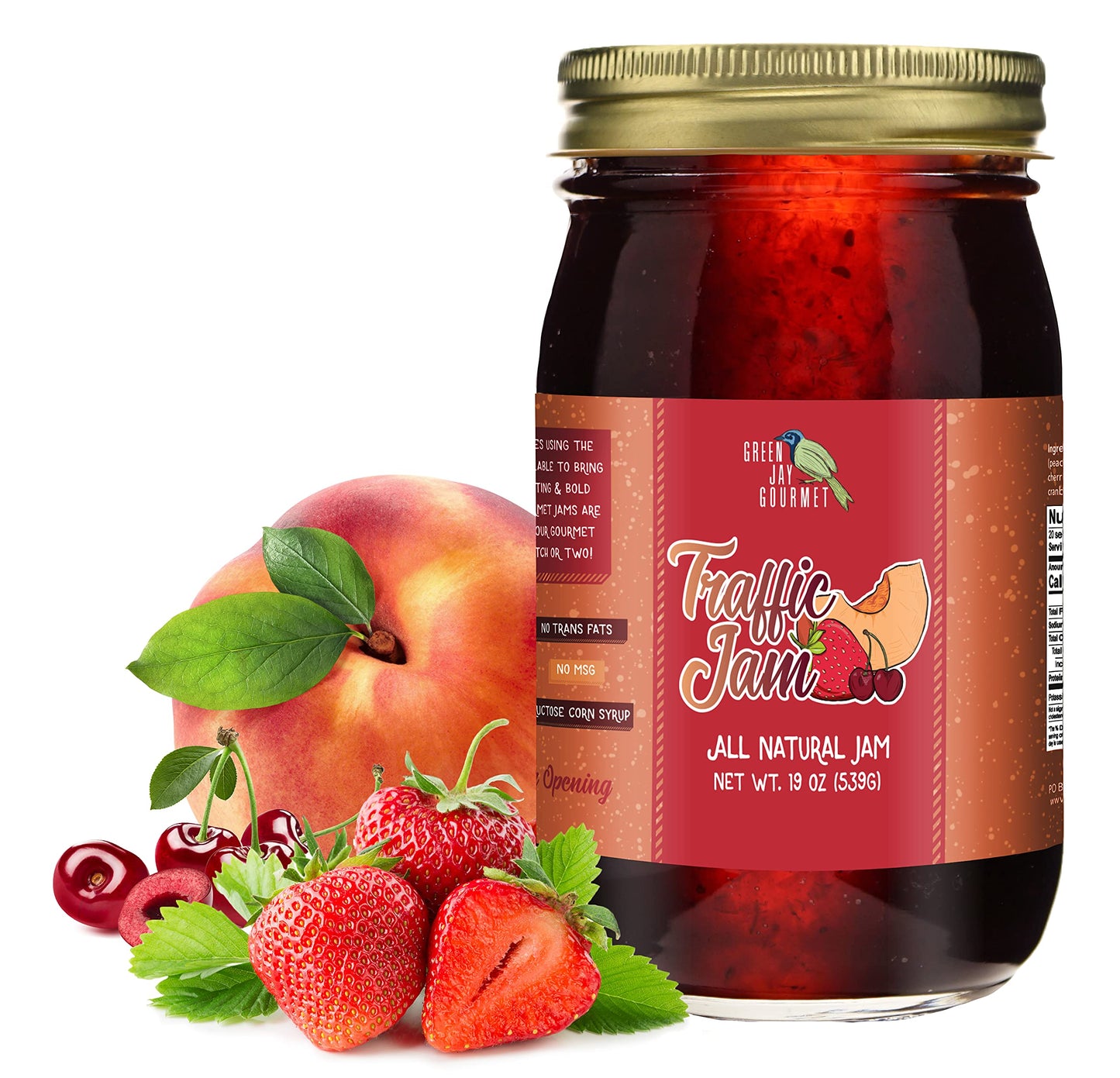 Green Jay Gourmet Spicy Jam Variety Pack - All-Natural Raspberry Jalapeno Jam, Strawberry Jalapeno Jam, Blackberry Jalapeno Jam - Vegan, Gluten-free Jam - No Preservatives - USA Made - 3 x 20 Ounces