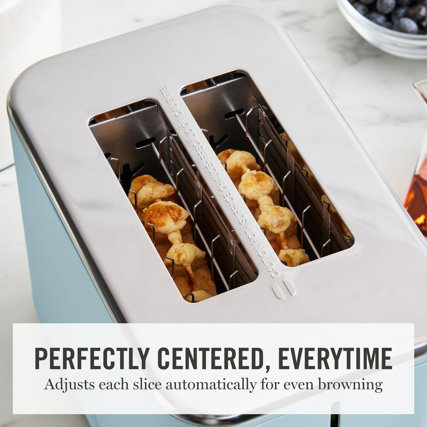 Martha Stewart 4 Slice Toaster, 10 Shade Settings with Defrost, Cancel, Bagel & Gluten-Free, Extra-Wide Self-Centering Slots for Waffles, Artisan Bread, Removable Crumb Tray, Cord Wrap,1800W, Honeydew