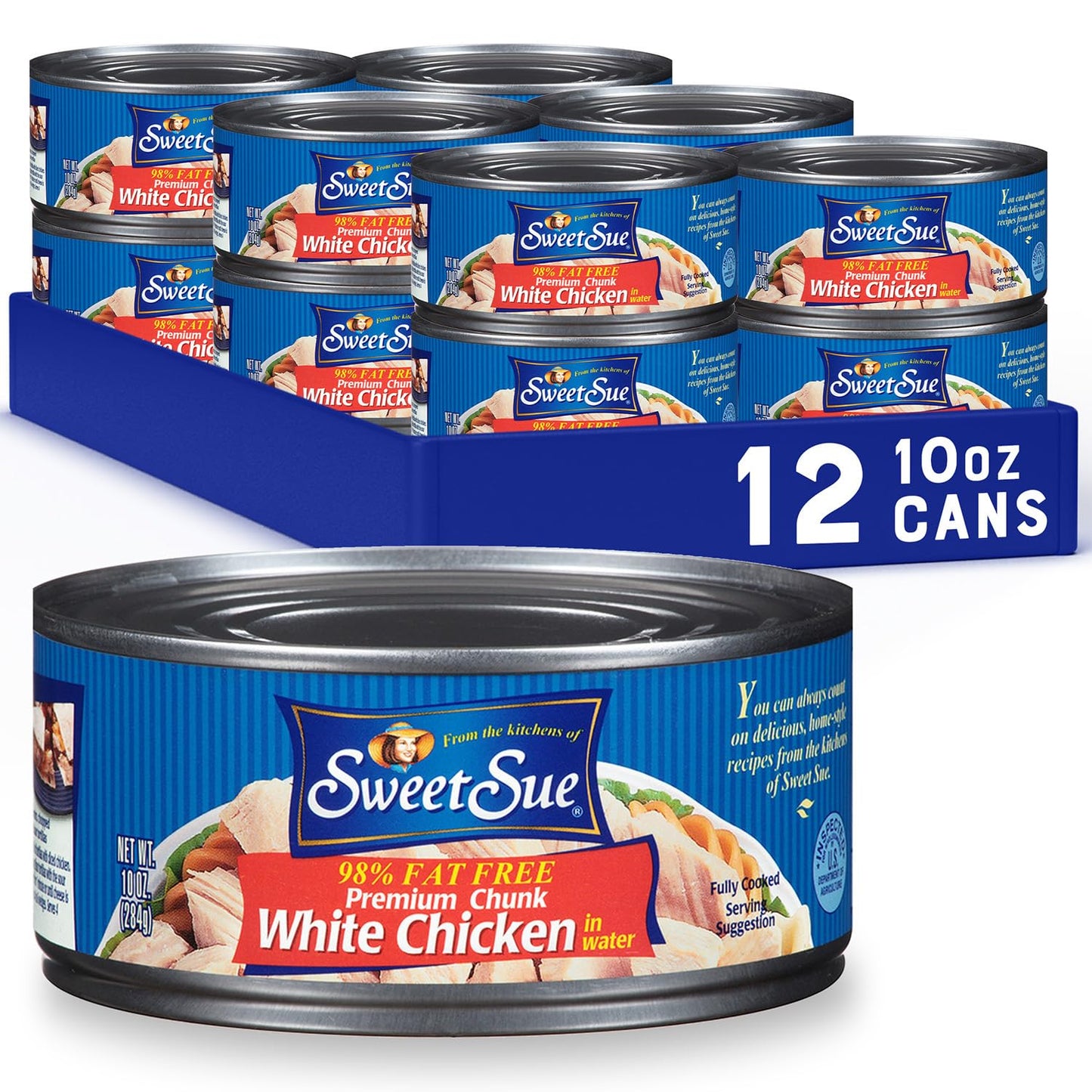 Sweet Sue Chunk White Chicken in Water, 5 oz Can (Pack of 24) - 11g Protein per Serving - Gluten Free, Keto Friendly - Great for Snack, Lunch or Dinner Recipes