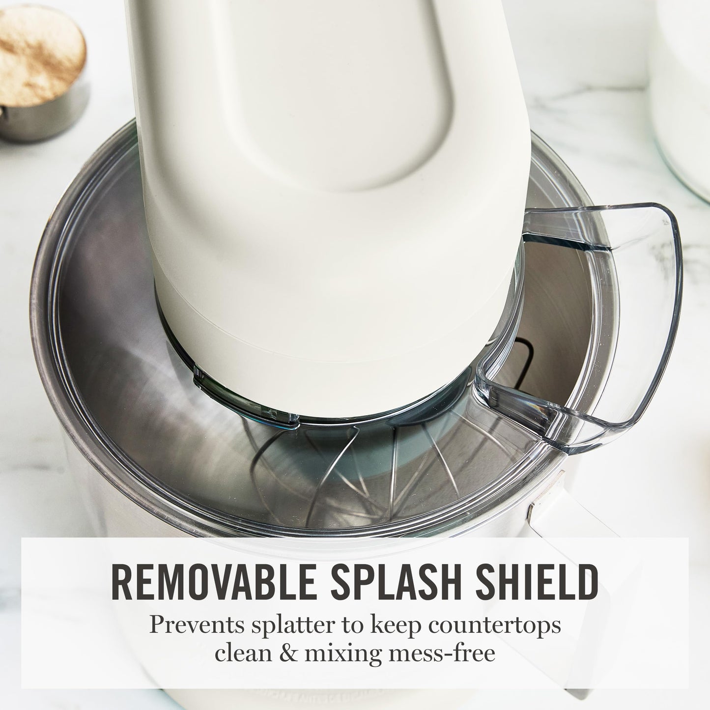 Martha Stewart Stand Mixer, 12 Speed, Tilt-Head, 5.3QT Stainless Steel Bowl, Splash Guard with Pour Chute, Whisk, Dough Hook, Flat Beater, Electric Kitchen Baking Mixer, Bread, Cake, Whip, Caviar Gray