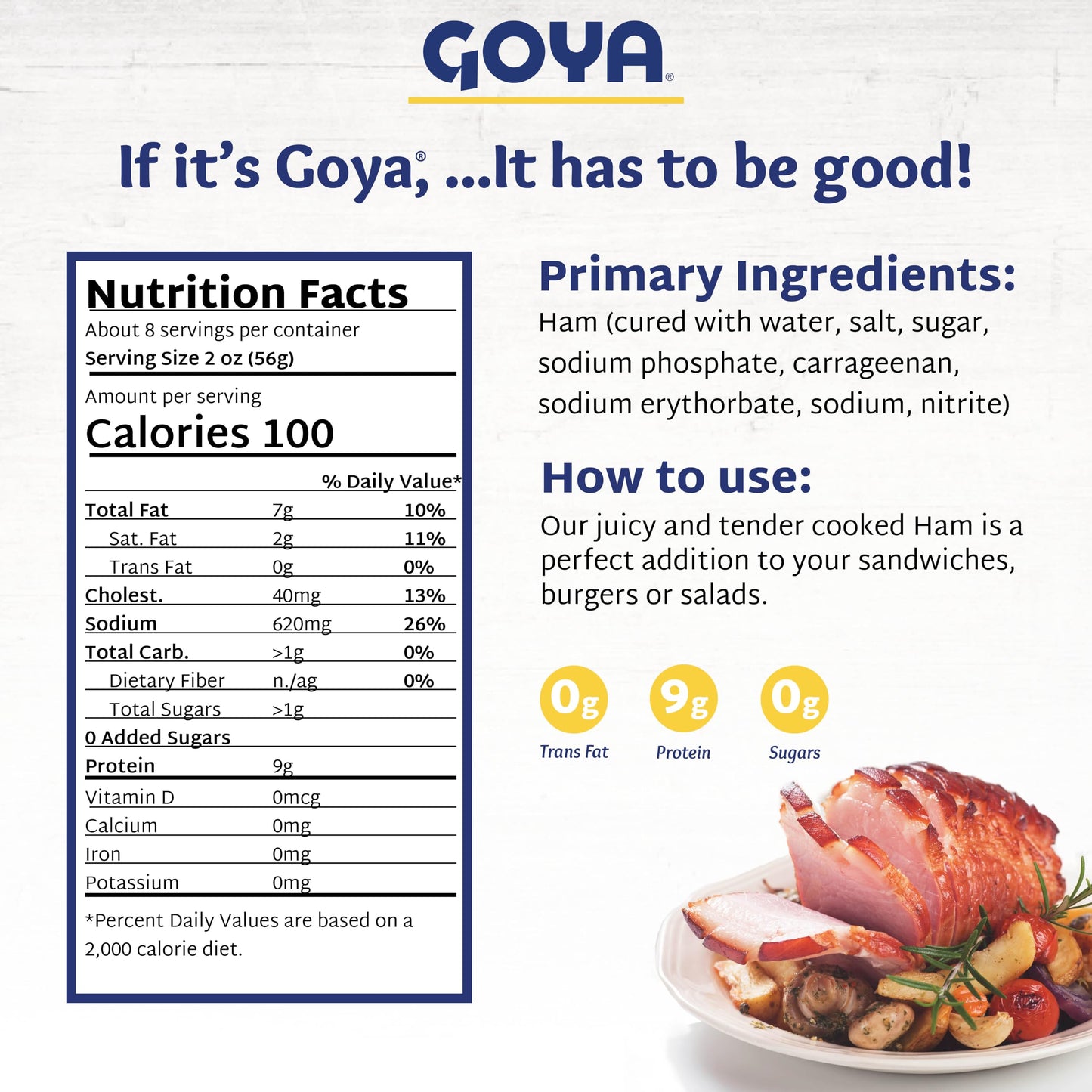 Goya Foods Cooked Ham, 16 Ounce (Pack of 12)