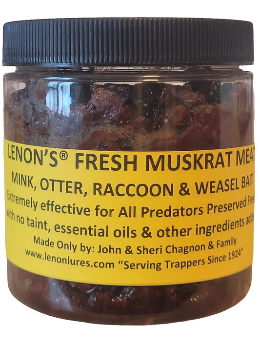 Lenon's Fresh Preserved Muskrat Meat Bait Especially for Weasel, Mink & Otter