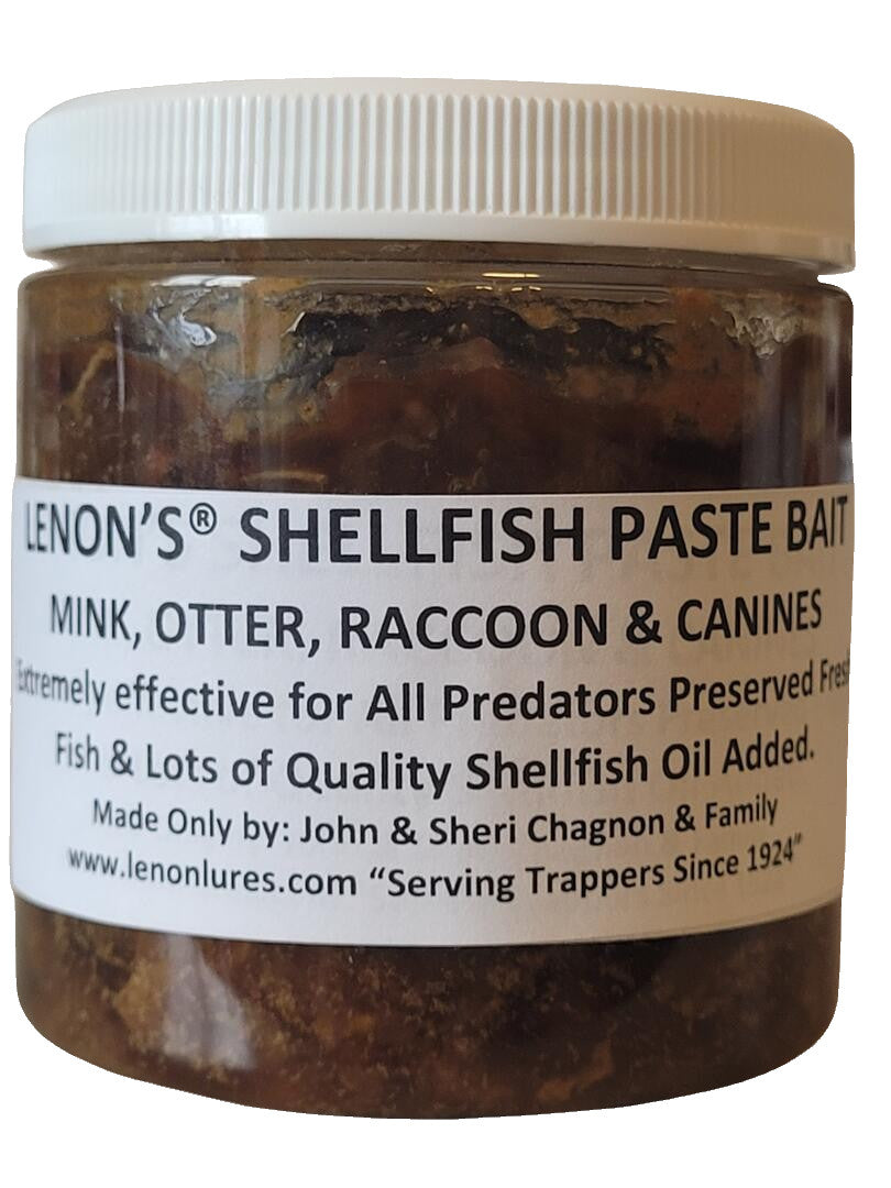 Lenon's Mink Trapper Special 4 oz Mink Super Range All Call Lure & 4 oz Jar Shellfish Paste Bait