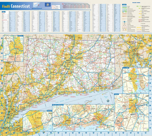 Connecticut State Wall Map - 20.75" x 18.5" (Laminated)
