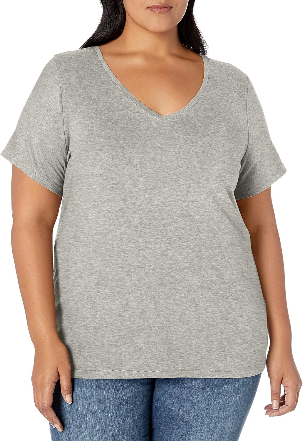 Amazon Essentials Women's Plus Size Short-Sleeve V-Neck T-Shirt