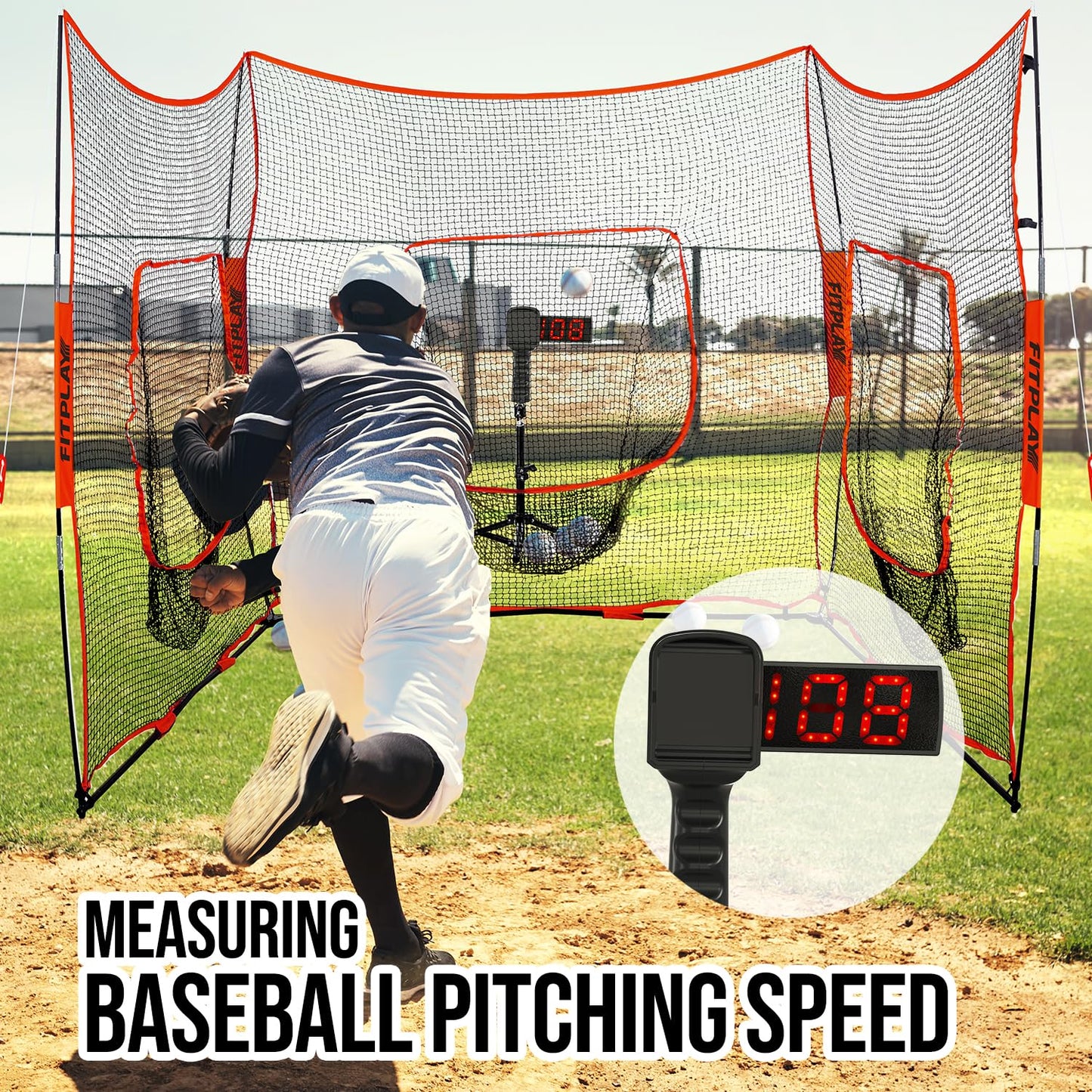 WEEPALM Baseball Radar Gun - Accurate Speed Sensors Baseball Speed Training Equipment with LED+LCD Dual Display,Handheld or Hand Free Speed Radar Gun for All Baseball Players| with Tripod
