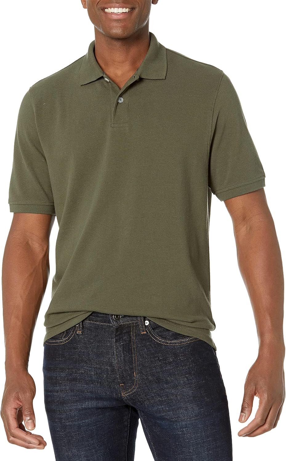 Amazon Essentials Men's Regular-Fit Short Sleeve Cotton Pique Polo Shirt (Available in Big & Tall)