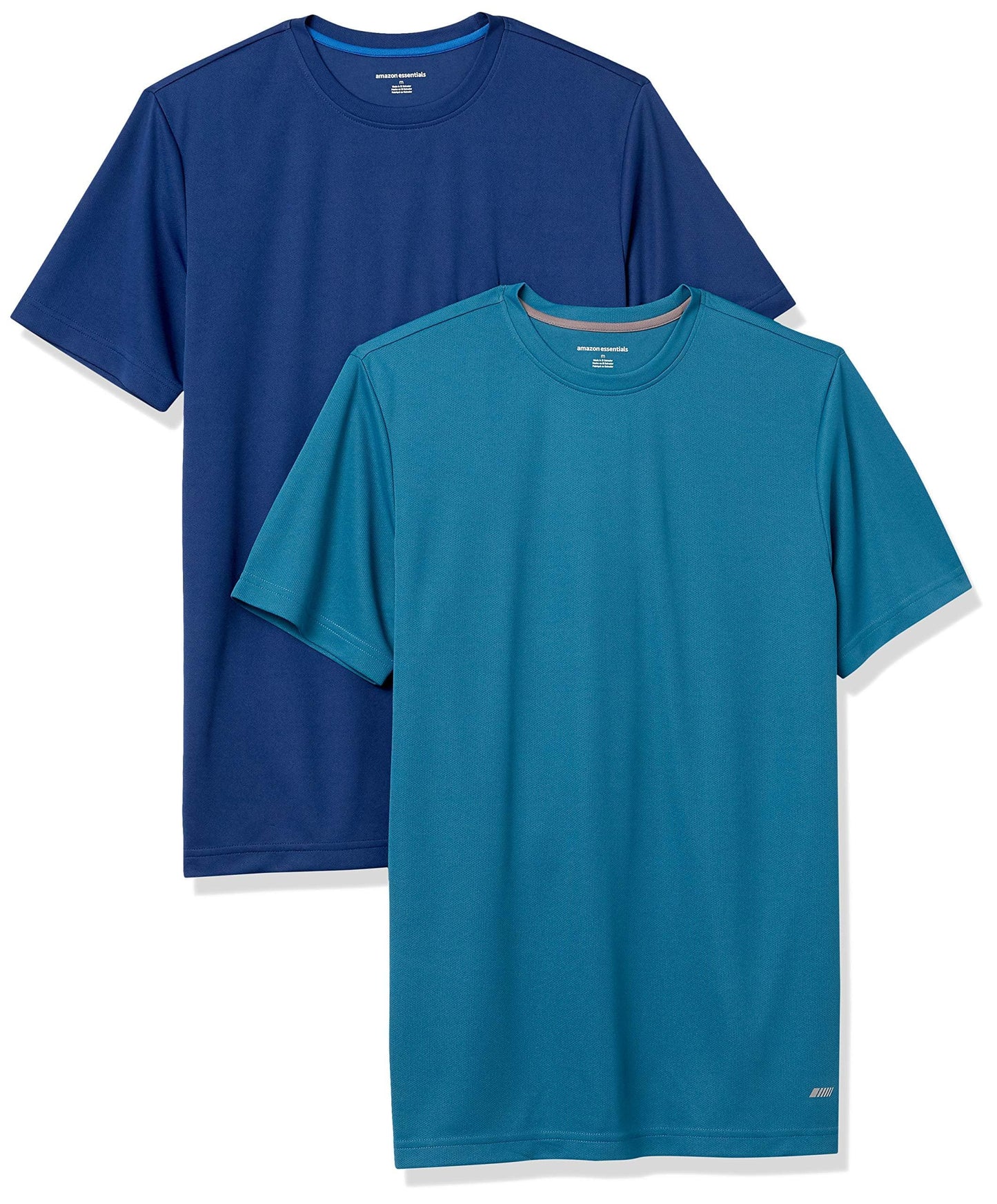 Amazon Essentials Men's Moisture Wicking Breathable Active Performance Tech Gym T-Shirts, Pack of 2