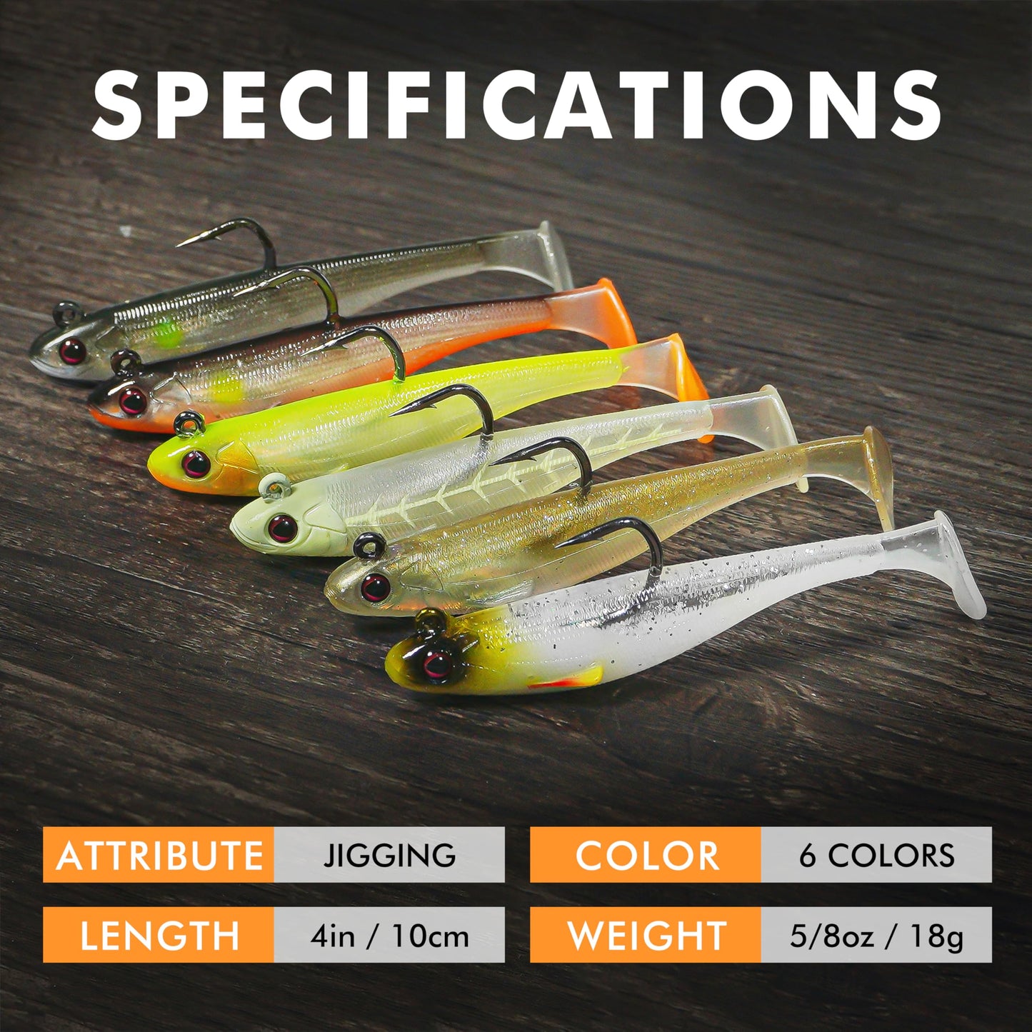 TRUSCEND Easy Catch Pre-Rigged Soft Lures, Vibrating Swim Action, Trembly Sinking Move, Amazing Soft Swimbait for Family Fishing, Well-Made Fishing Lures for Bass Trout Crappie Walleye Pike Redfish