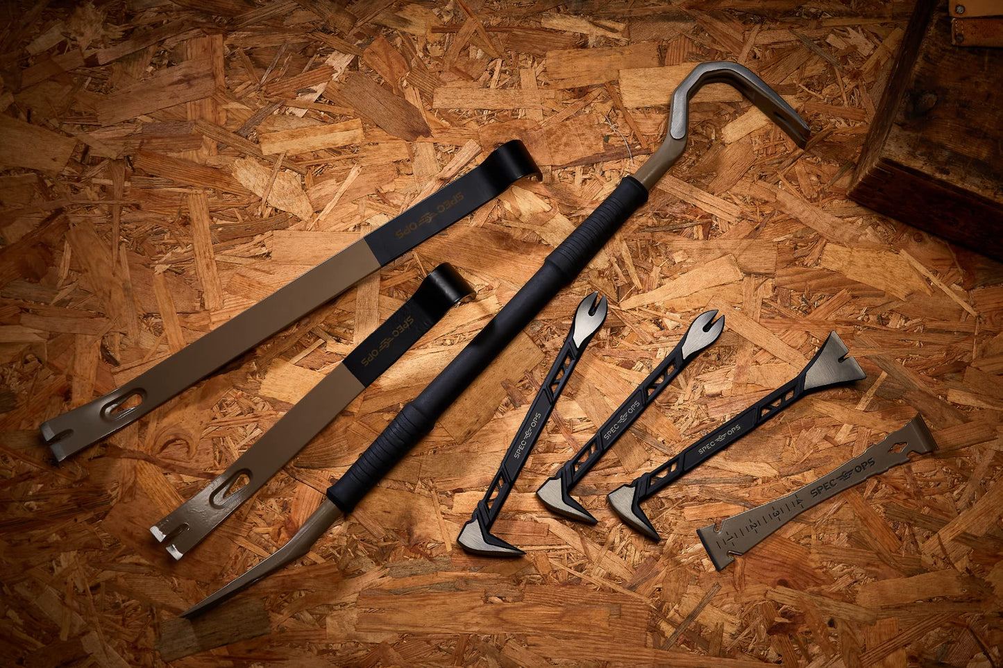 Spec Ops SPEC-D30PRY Tools 30" Wrecking Crowbar, Pry Bar Ends with Teardrop Nail Puller, High-Carbon Steel, 3% Donated to Veterans,Black/Tan