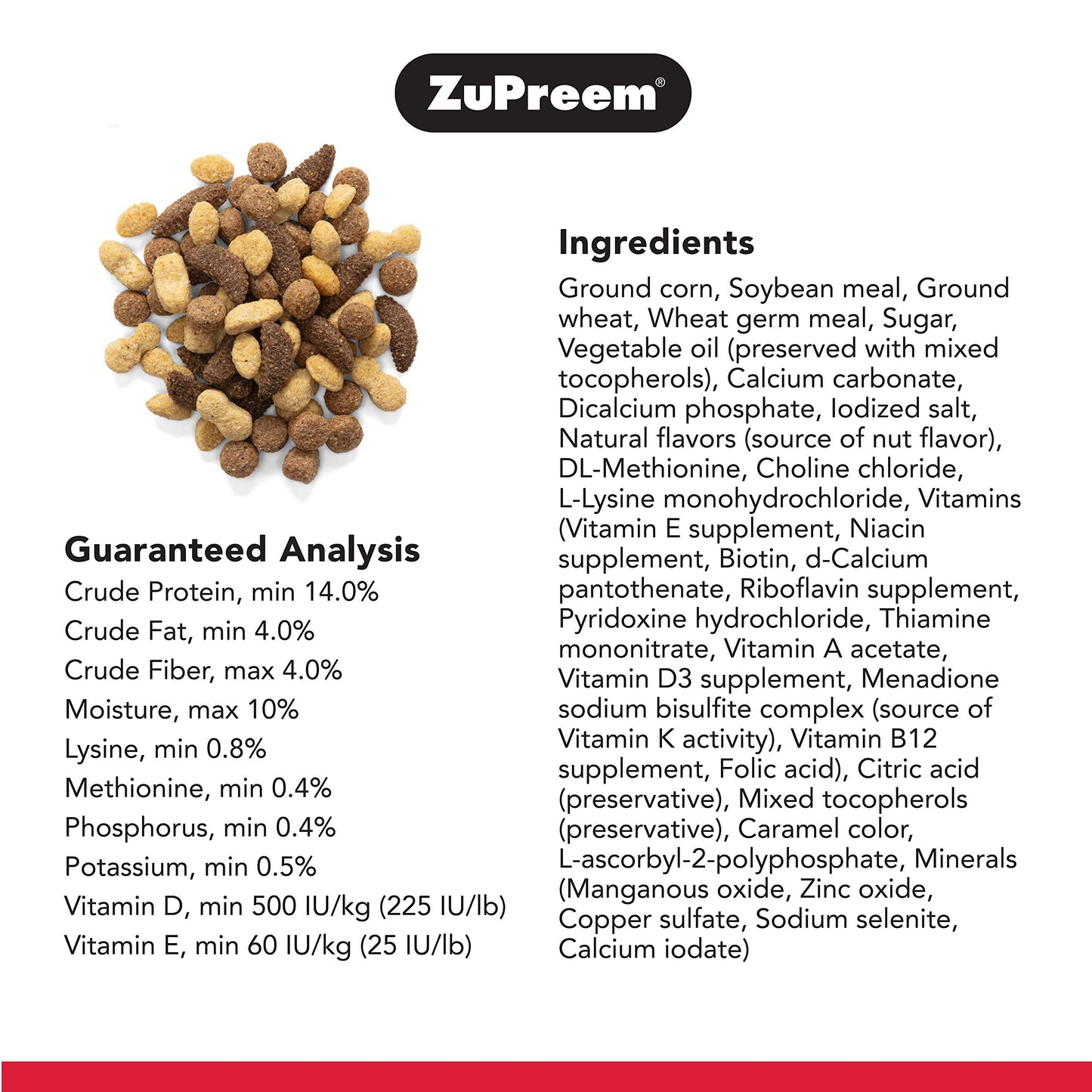 ZuPreem Smart Selects Bird Food, Daily Nutrition for Parrots, Conures, Caiques, African Greys, Eclectus, Small Cockatoos, Bird Feed Pellets & Seed Blend, Parrot Food, (Medium/Large, 4 lb bag)