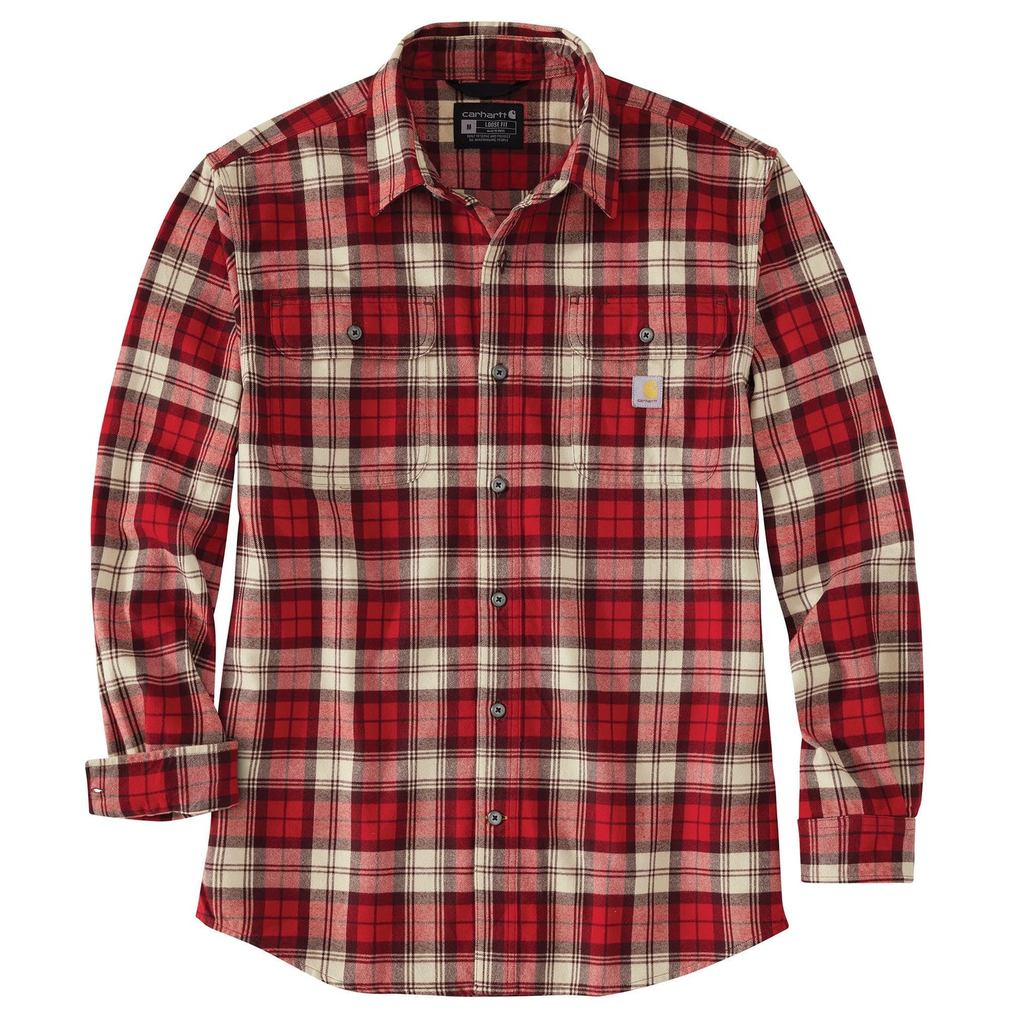 Carhartt Men's Loose Fit Heavyweight Flannel Long Sleeve Plaid Shirt