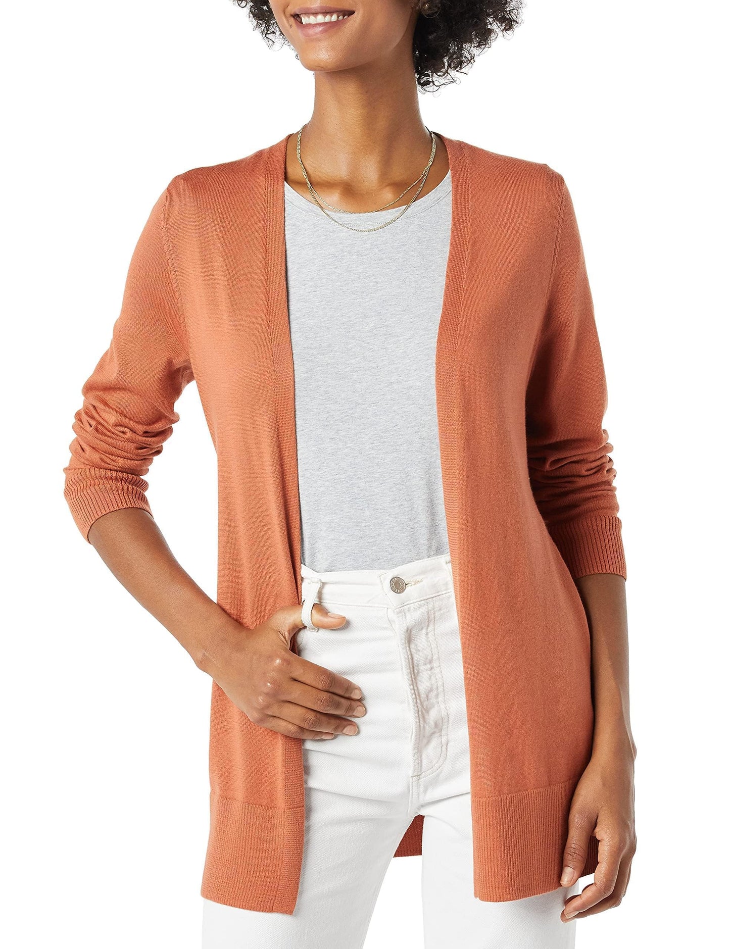 Amazon Essentials Women's Lightweight Long Sleeve Open-Front Cardigan Sweater (Available in Plus Size)