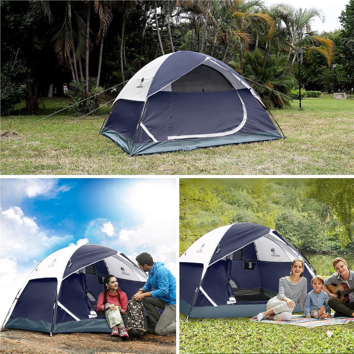 CAMEL CROWN Tents for Camping 2/3/4/5 Person Camping Dome Tent, Waterproof,Spacious, Lightweight Portable Backpacking Tent for Outdoor Camping/Hiking