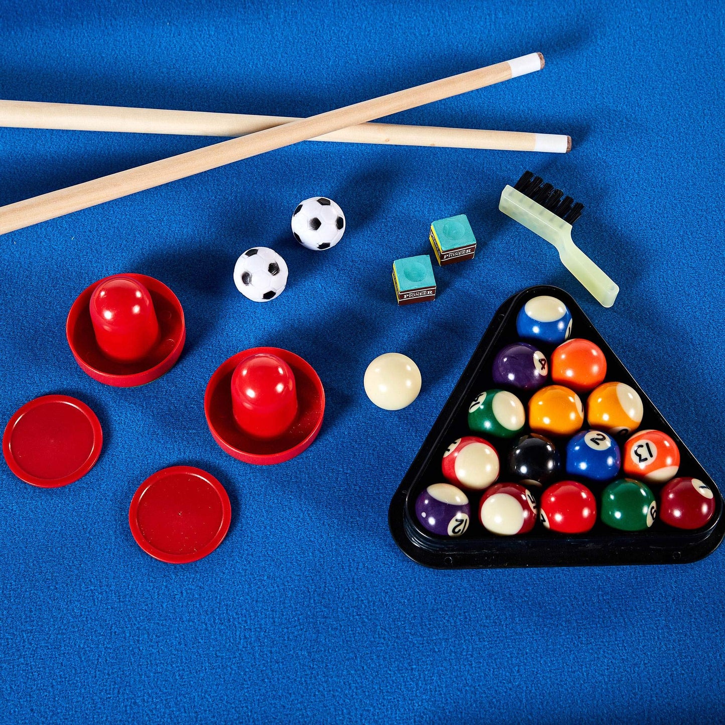 Lancaster 3 in 1 Sports Multigame, Pool Billiards, Slide Hockey, Foosball Game Table
