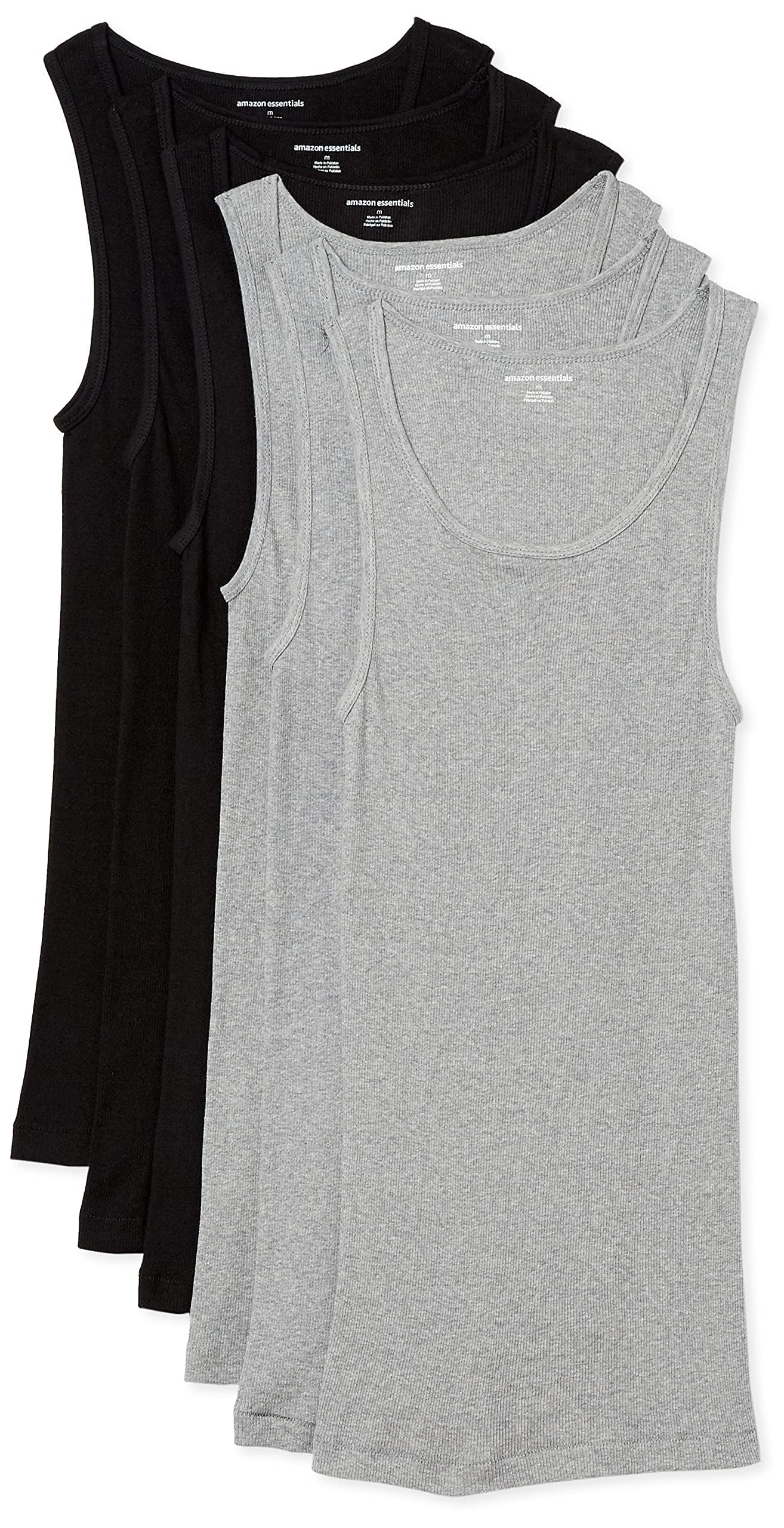 Amazon Essentials Men's Slim Fit Breathable Cotton Tank Undershirts, Pack of 6