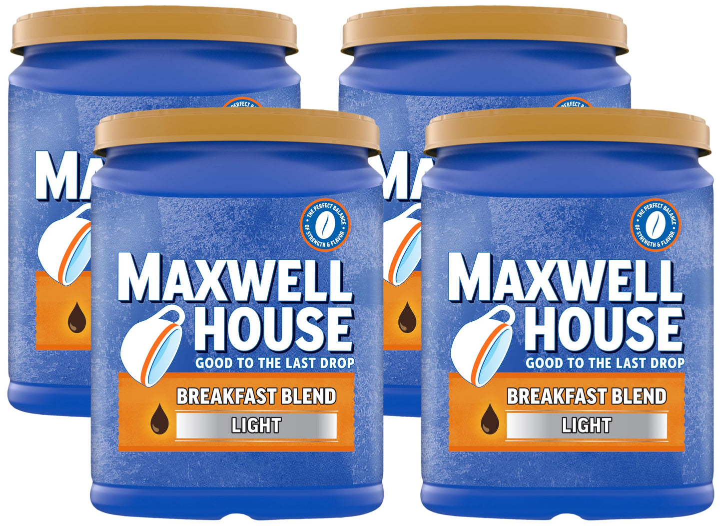 Maxwell House Breakfast Blend Mild Roast Ground Coffee, 38.8 oz Canister