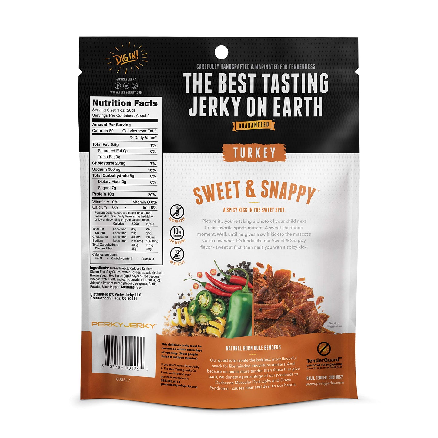 Perky Jerky Turkey Jerky Variety, 2.2 oz (Pack of 5) - Low Sodium - 7-10g Protein per Serving - Low Fat - 100% U.S. Sourced - Non-GMO