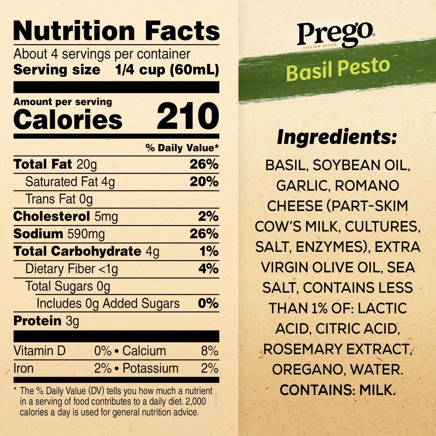 Prego Creamy Roasted Garlic Pesto Pasta Sauce, 14.5 oz Jar