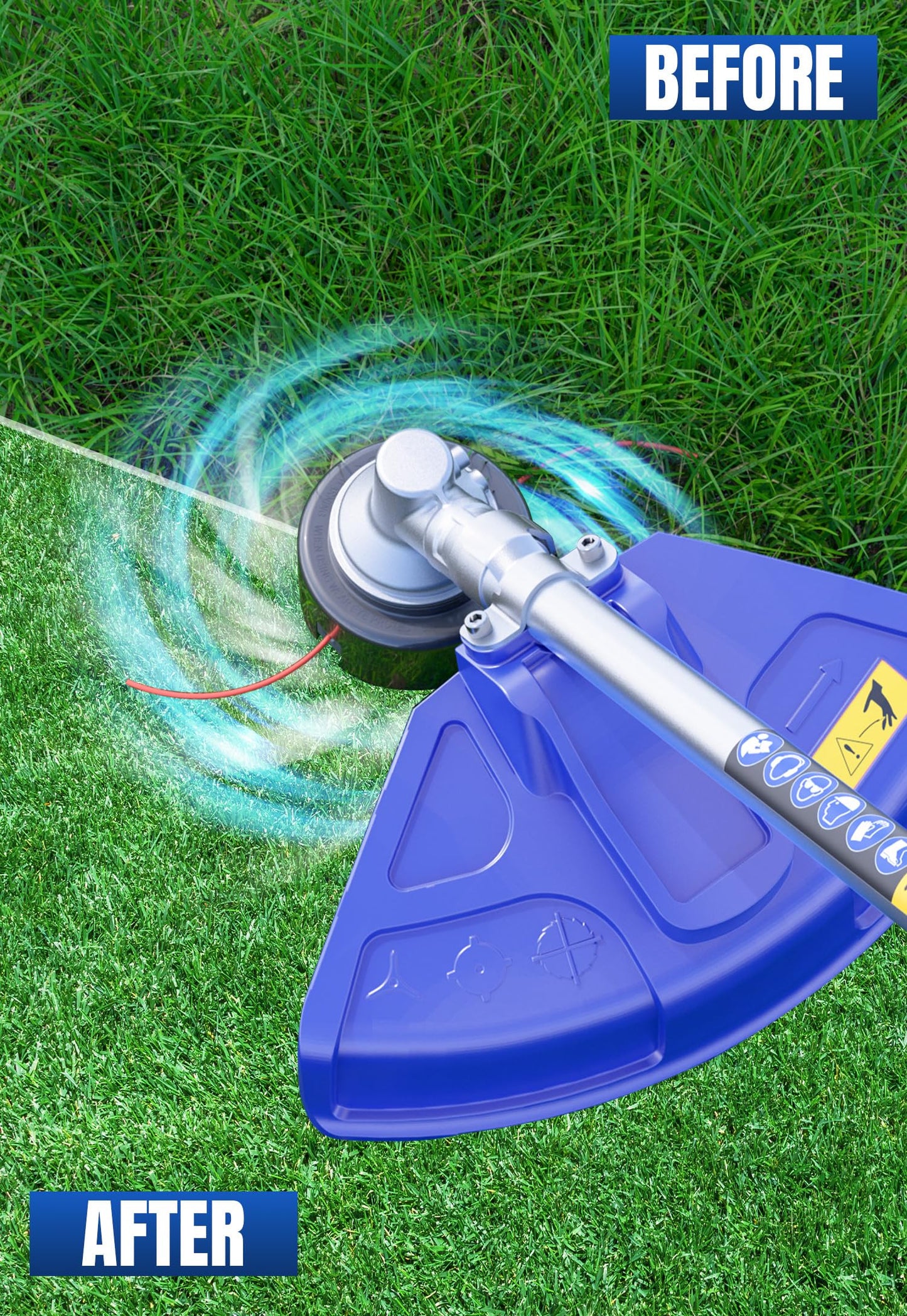 WILD BADGER POWER 52cc Weed Wacker Gas Powered, 3 in 1 String Trimmer/Edger 18’’ with 10’’ Brush Cutter,Rubber Handle & Shoulder Strap Included