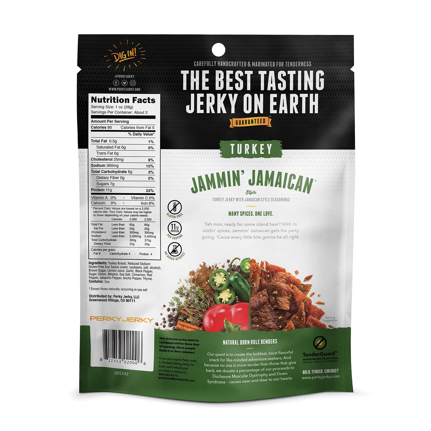 Perky Jerky Turkey Jerky Variety, 2.2 oz (Pack of 5) - Low Sodium - 7-10g Protein per Serving - Low Fat - 100% U.S. Sourced - Non-GMO