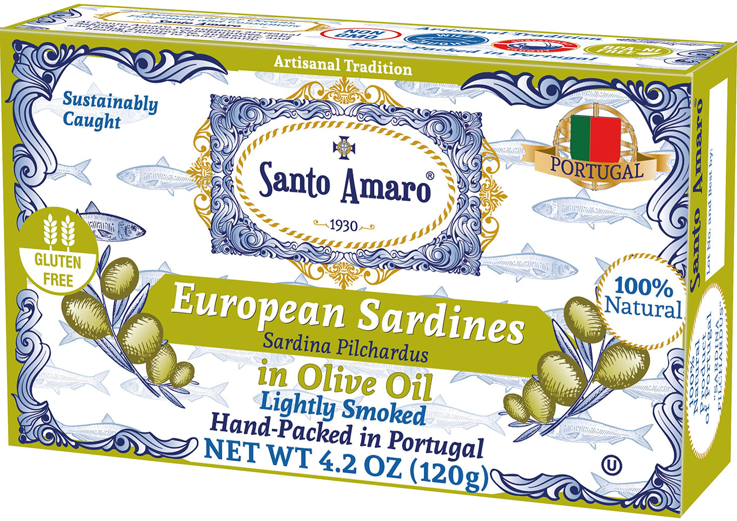 Santo Amaro - 6 Flavor Variety Pack Sampler European Wild Sardines - Virgin Olive Oil - Tomato Sauce from Puree - Virgin Olive Oil & Spicy Red Piri Piri Pepper - Spring Water - Virgin Olive Oil & Lisbon Lemon - Tomato Puree with Spicy Red Piri Piri Pepper