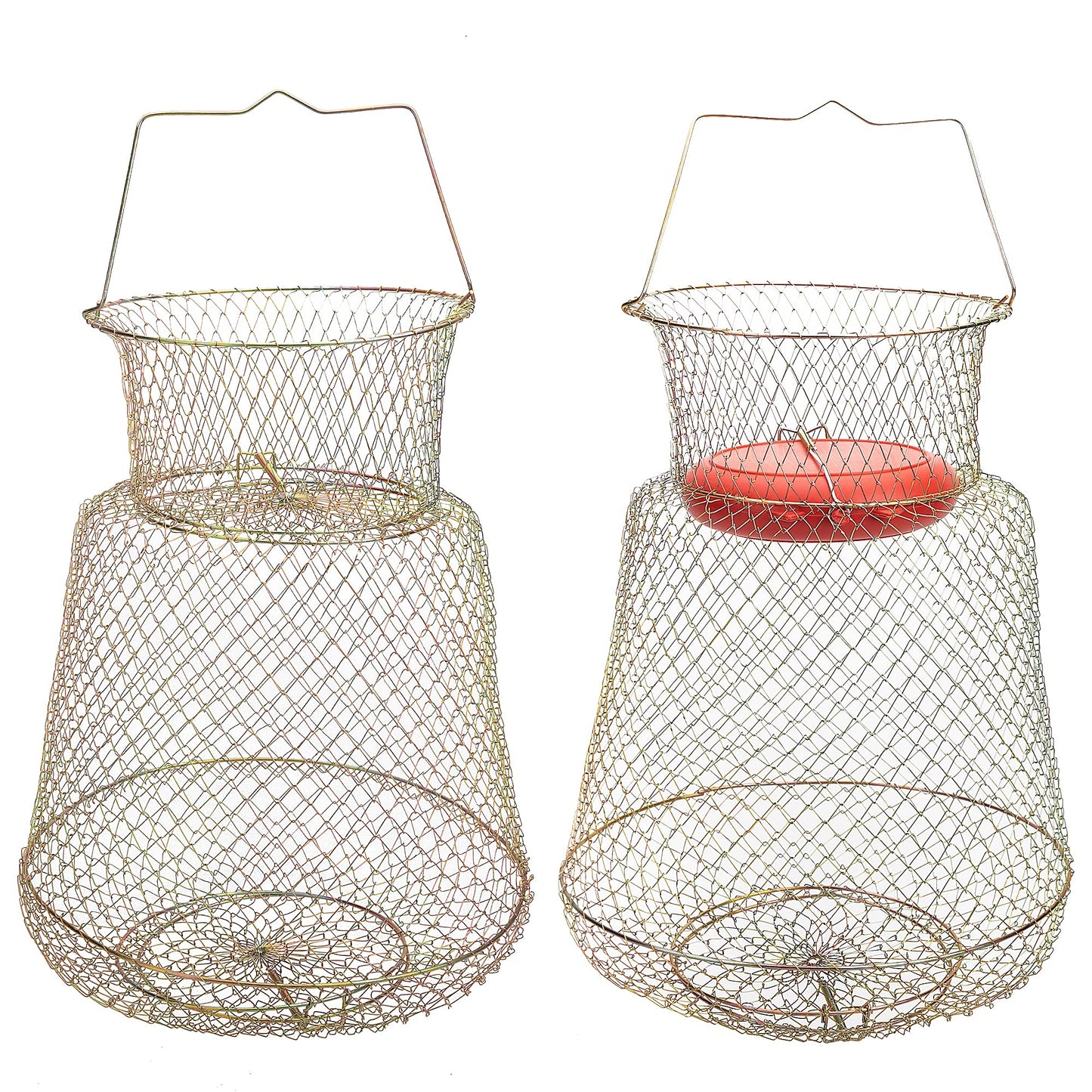 codree Floatable Galvanized Steel Wire Fish Basket, Collapsible Floatable Wire Fishing Basket, Portable Floating Fishing Net Baskets, Robust and Easy to Use