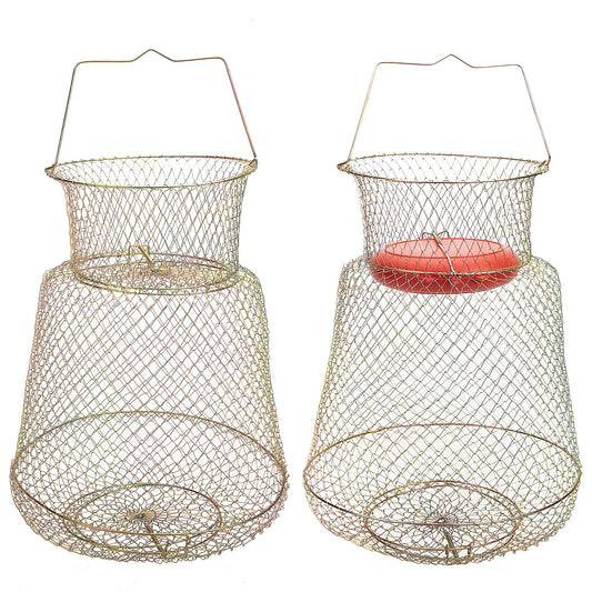 codree Floatable Galvanized Steel Wire Fish Basket, Collapsible Floatable Wire Fishing Basket, Portable Floating Fishing Net Baskets, Robust and Easy to Use