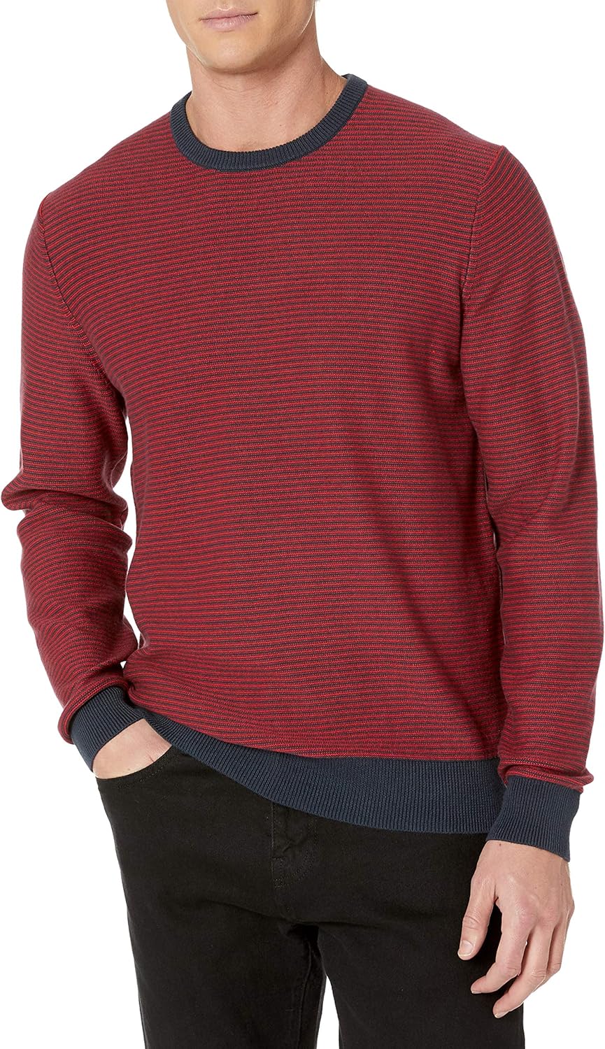 Amazon Essentials Men's Long-Sleeve Crewneck Sweater, 100% Cotton, Big & Tall Options Available