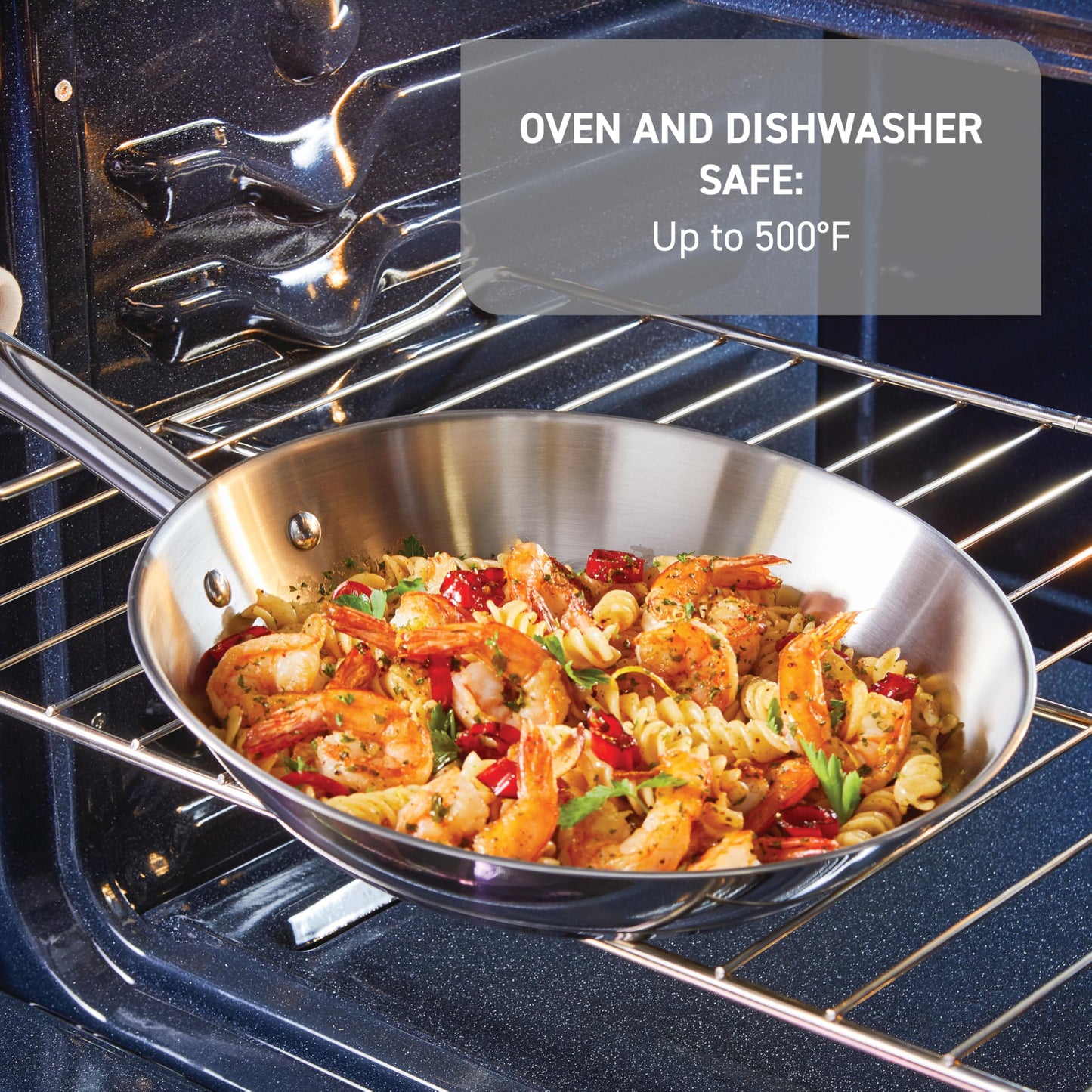 T-fal Stainless Steel Cookware Set, 11 Piece, Induction Cookware, Oven Safe to 500°F, Kitchen Cooking Set w/Fry Pans, Pots and Pans, Dutch Oven, Saucepans, Kitchen Essentials, Silver