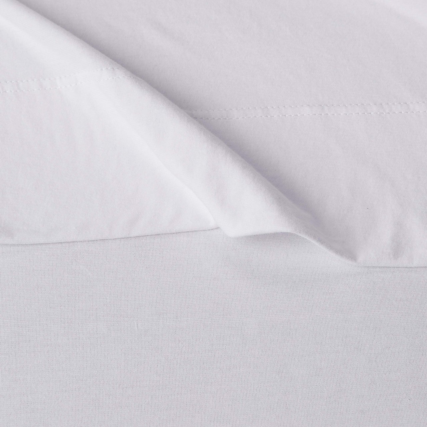 Amazon Basics 4 Piece Bed Sheet Set, 100% Cotton Jersey, Includes Super Soft, Flat and Fitted Sheets, Pillowcase, King, White, Solid