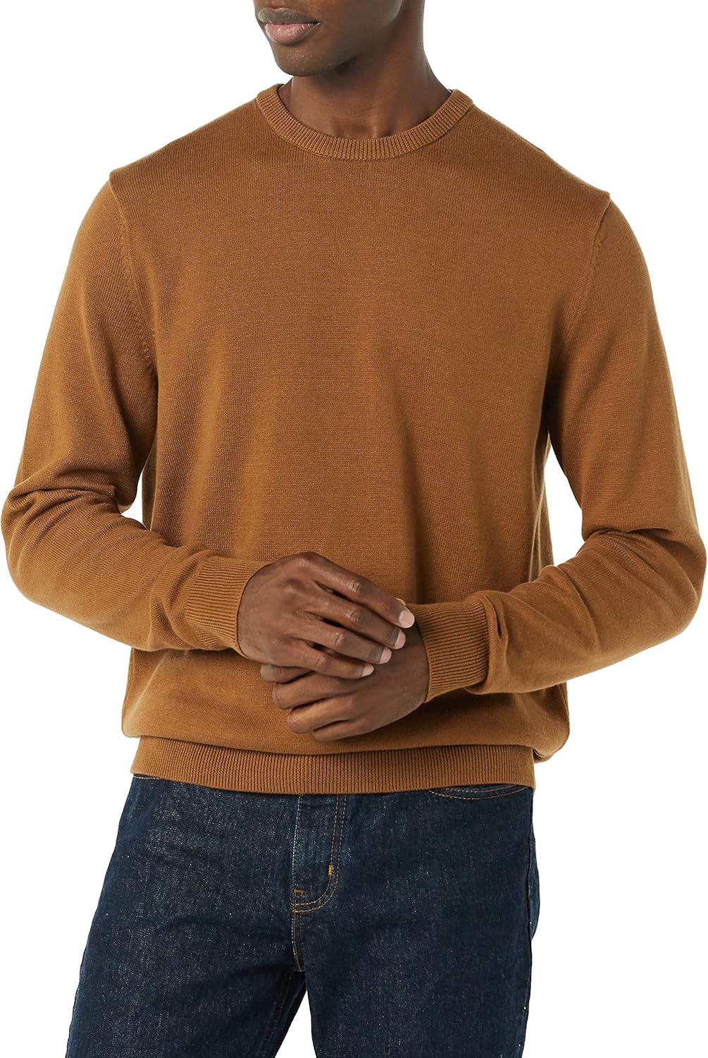 Amazon Essentials Men's Long-Sleeve Crewneck Sweater, 100% Cotton, Big & Tall Options Available